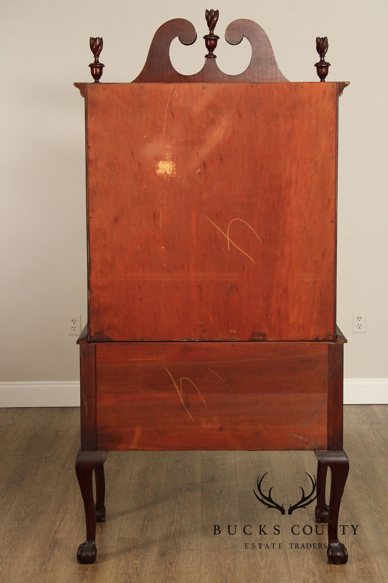 Chippendale Style Antique Bench Made Mahogany Highboy Chest