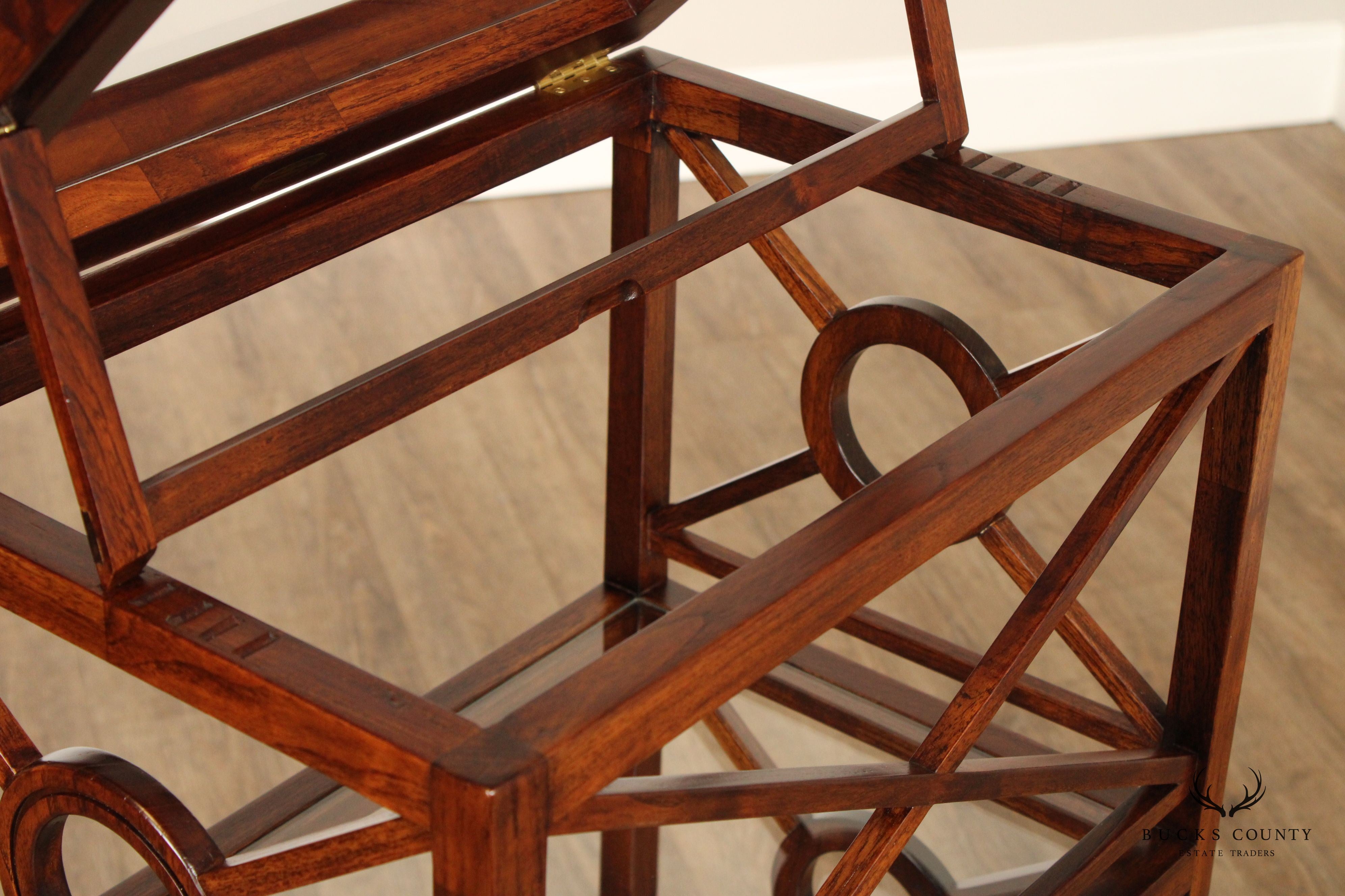 Selamat Designs Mahogany And Glass Shelf Etagere