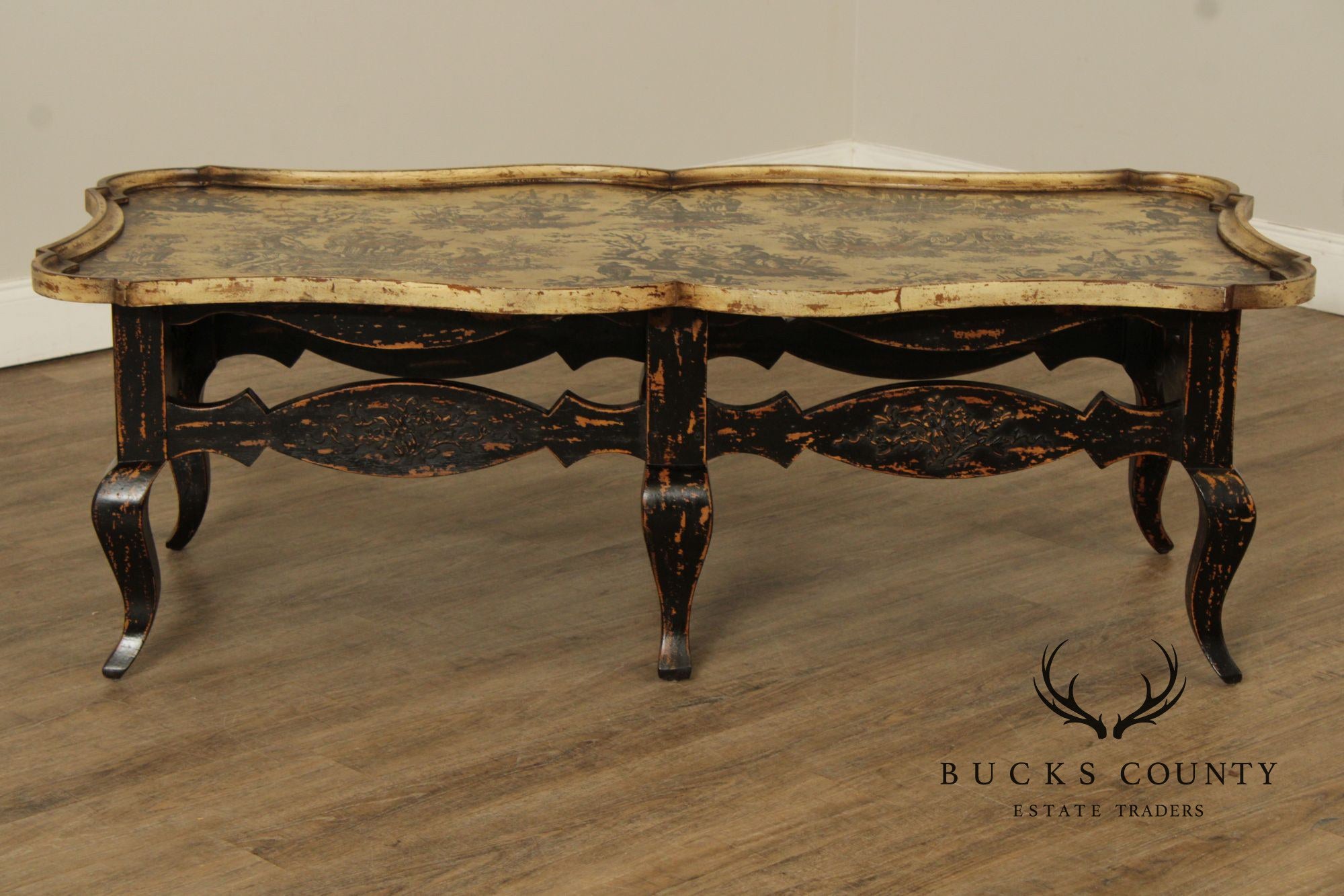 French Country Style Distressed Coffee Table