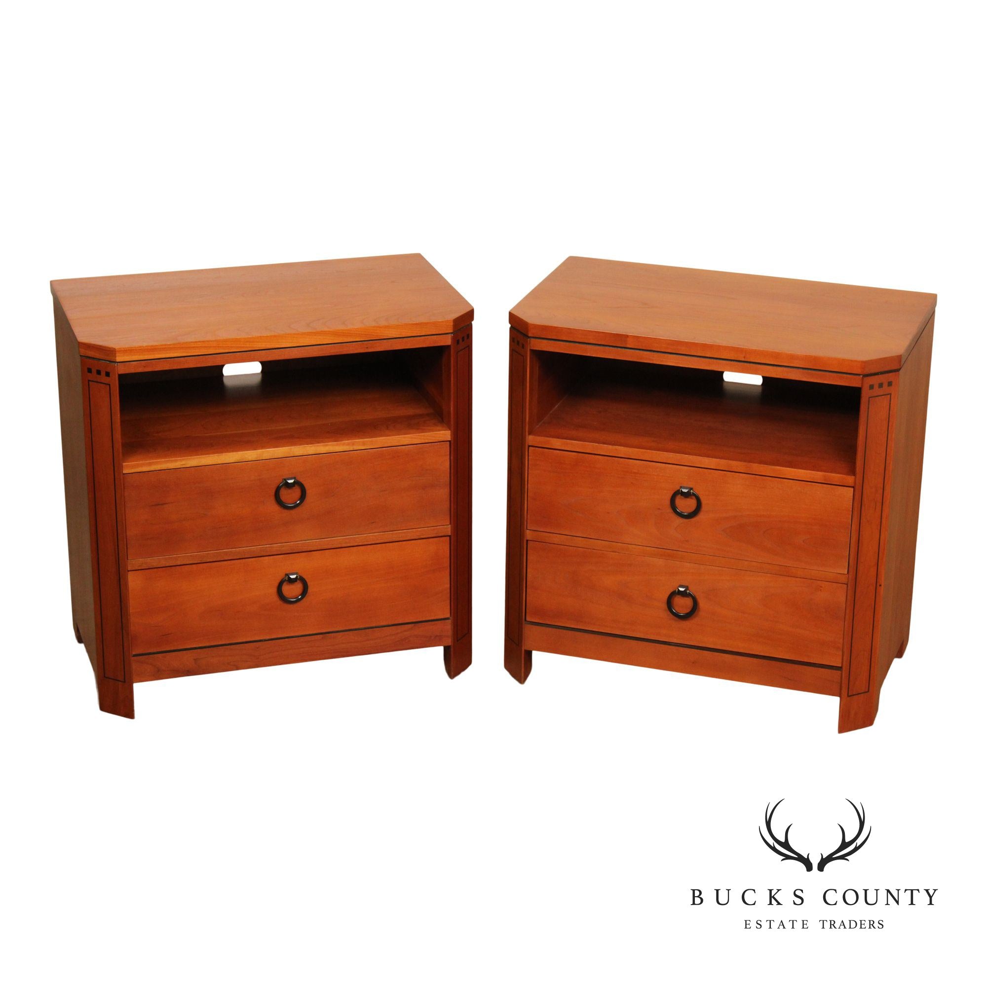 Stickley 21st Century Collection Pair of Cherry Two-Drawer Nightstands