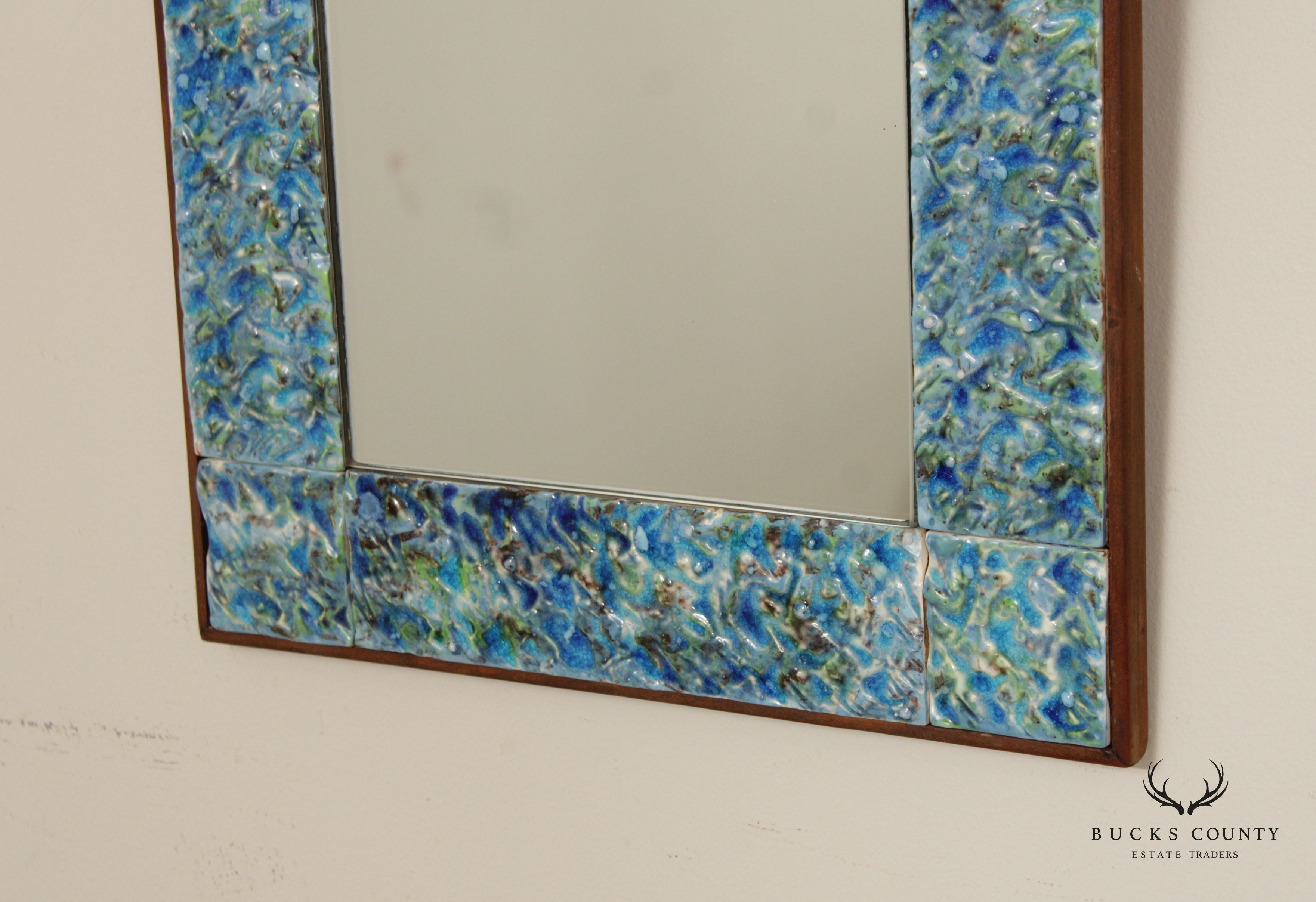 Mid Century Modern Tile Frame Wall Mirror