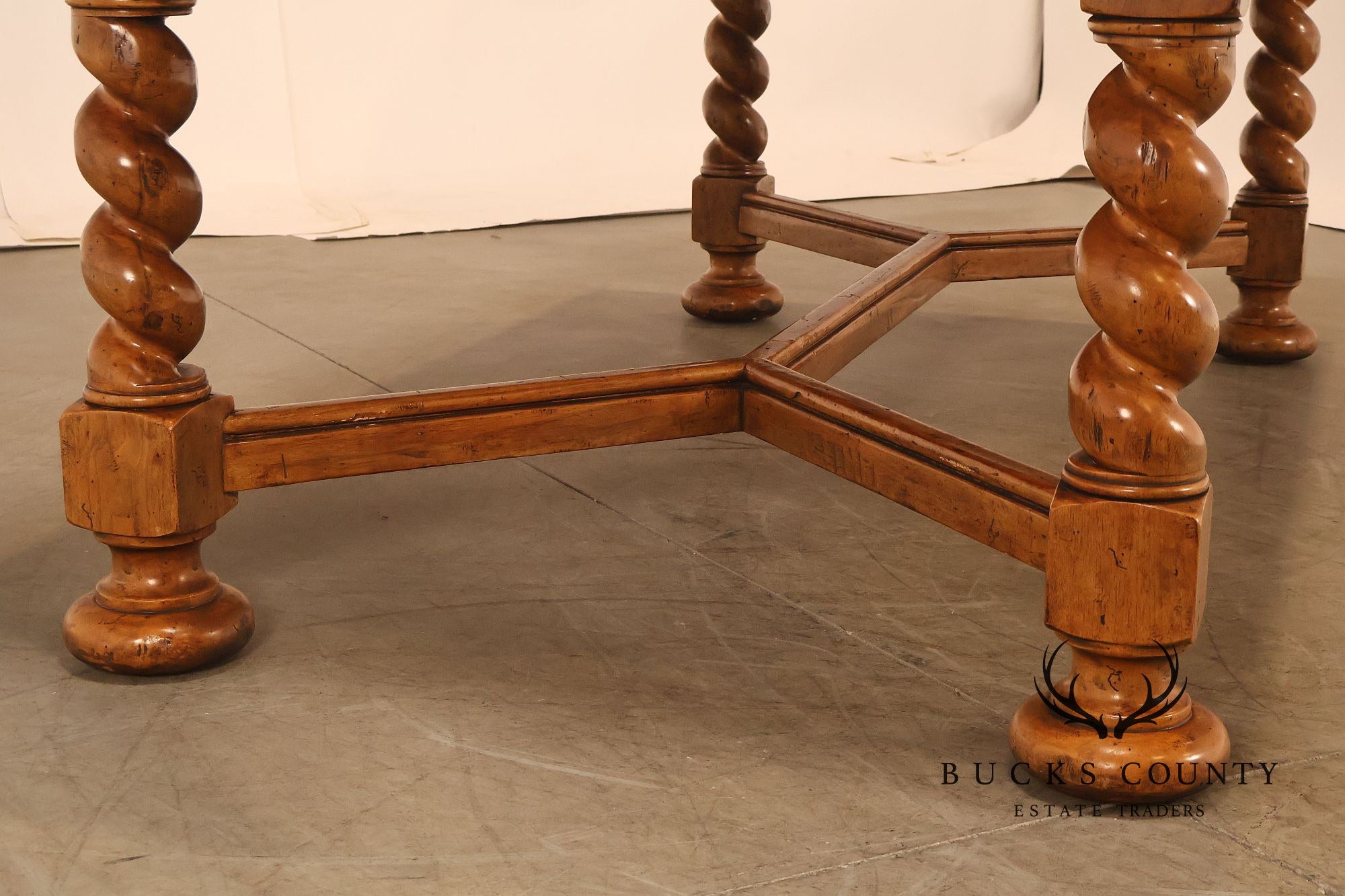 French Louis XIII Style Draw-Leaf Trestle Dining Table