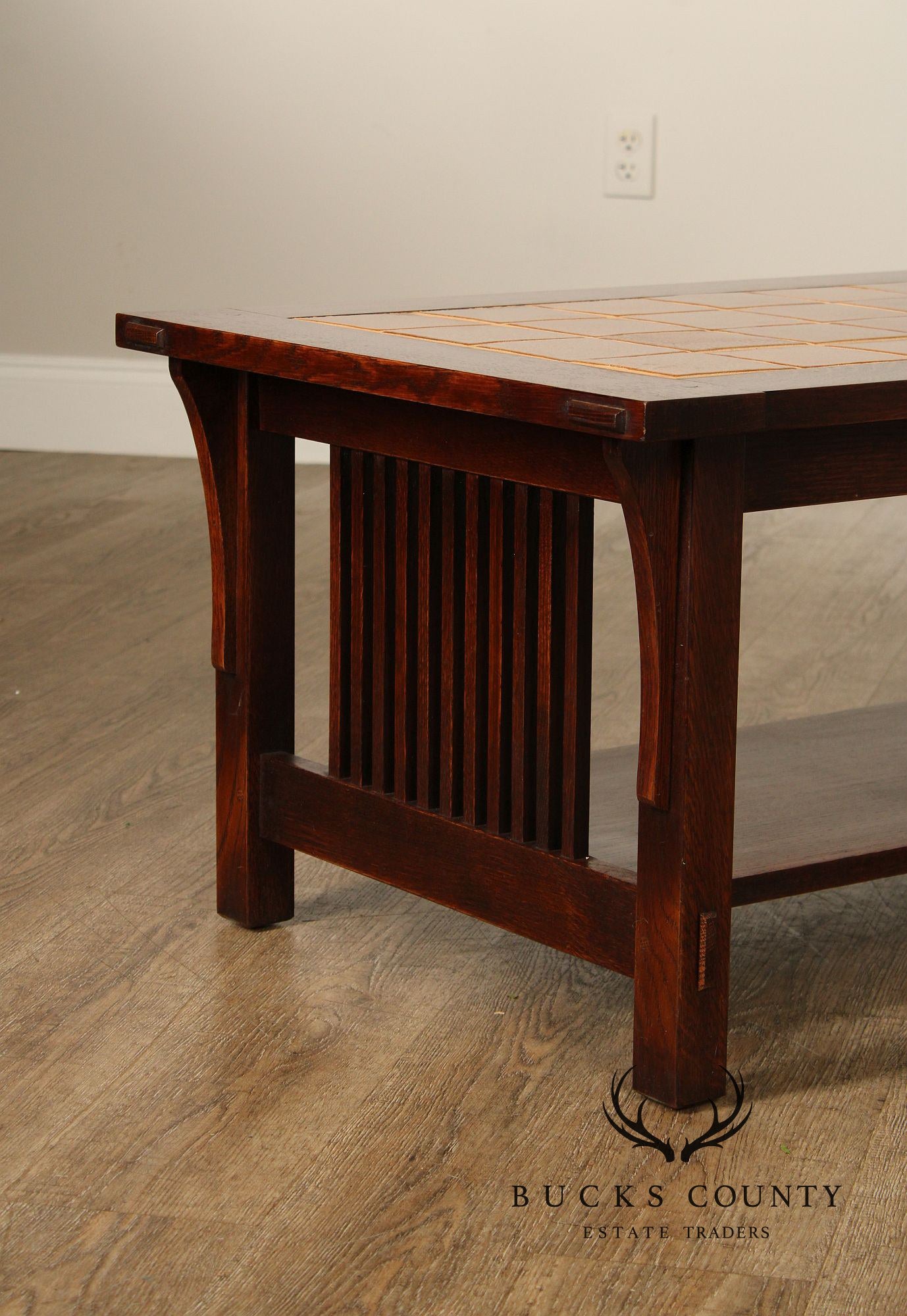 Stickley Mission Collection Oak Tile Top Cocktail Table