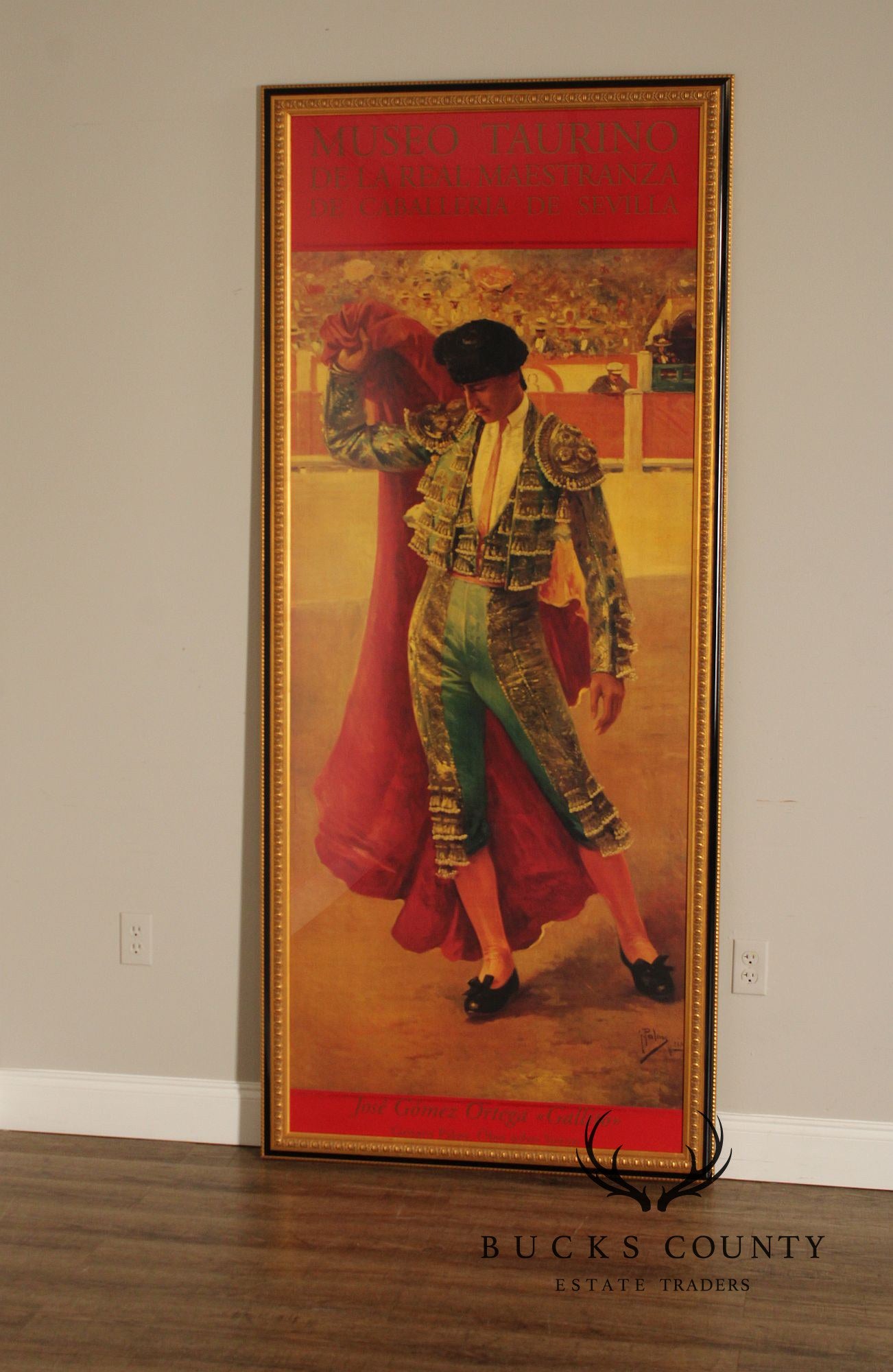 Large Custom Framed Sevilla Bullfighting Museum Poster