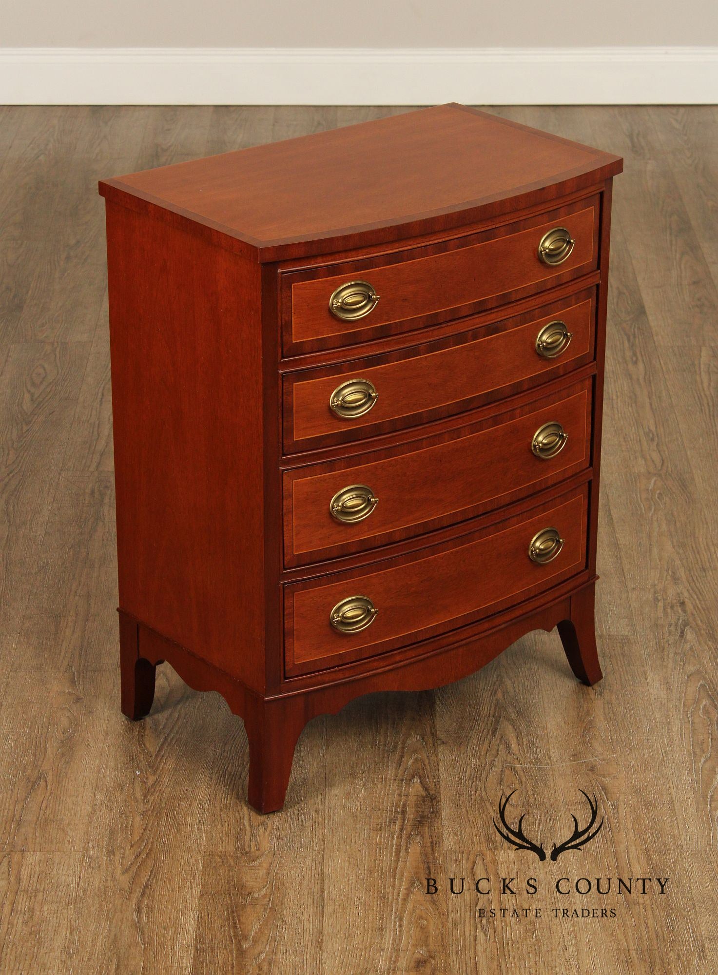 Councill Hepplewhite Style Mahogany Bowfront Chest