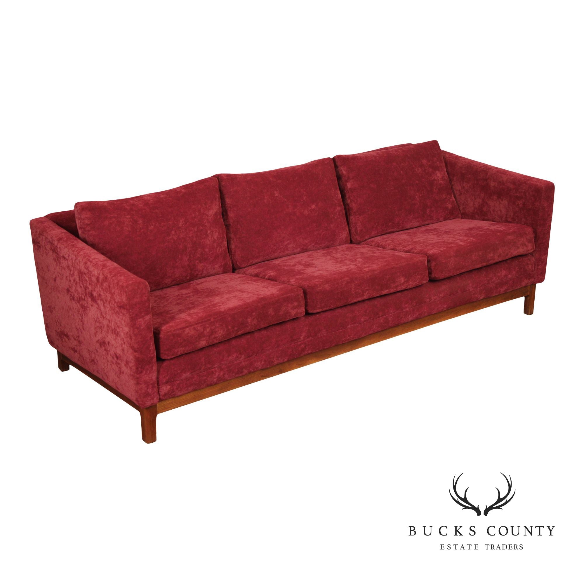 Edward Wormley Attributed Mid-Century Modern Three Cushion Sofa