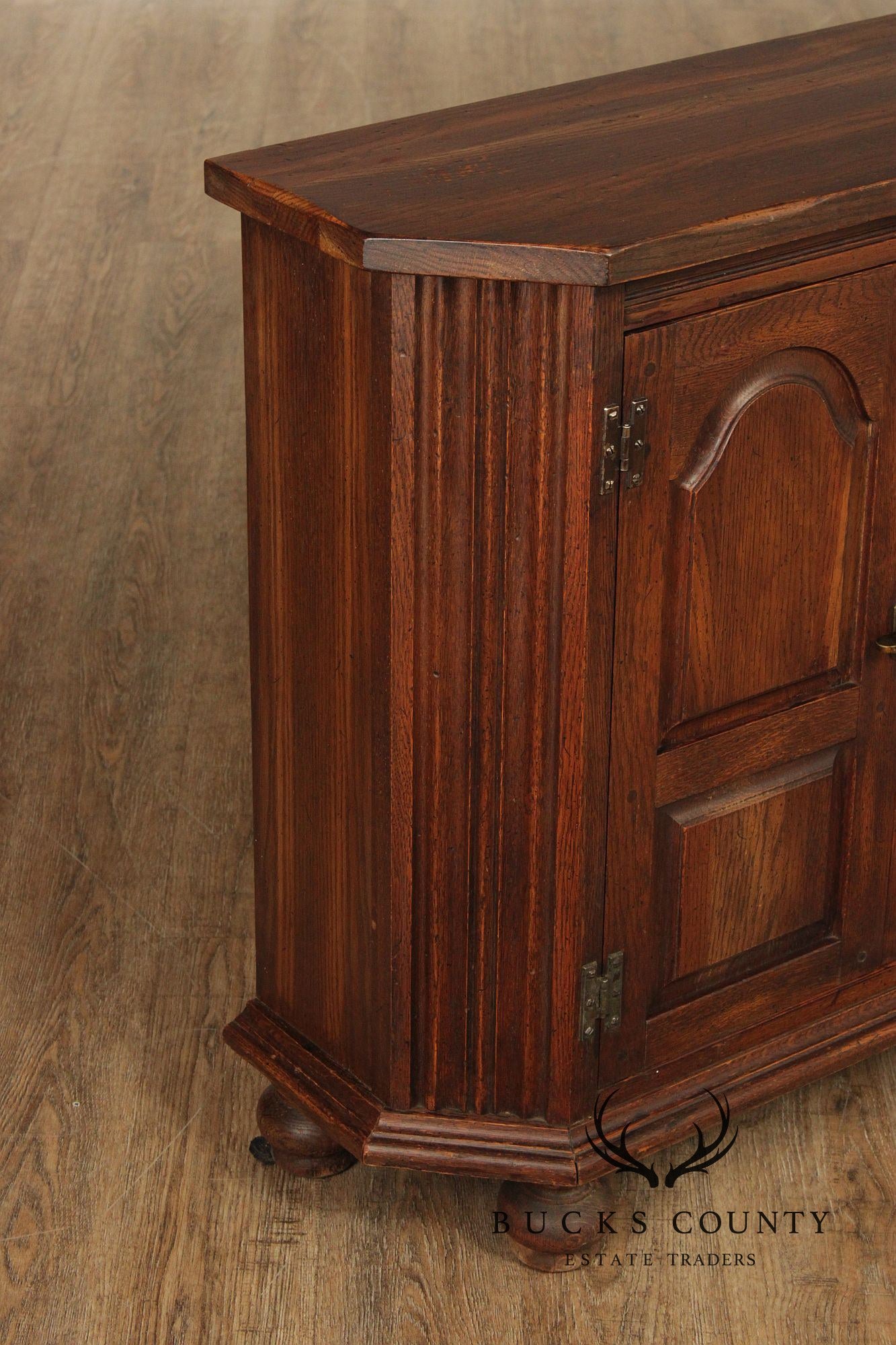 Rustic European Style Oak Console Cabinet