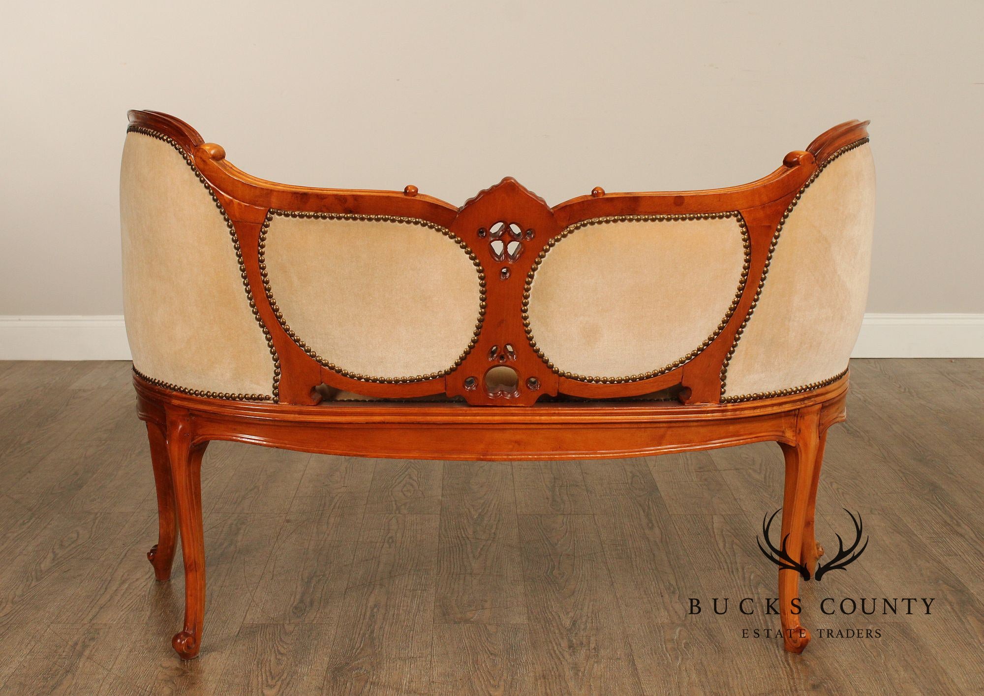 French Louis XV Style Carved Frame Settee Sofa