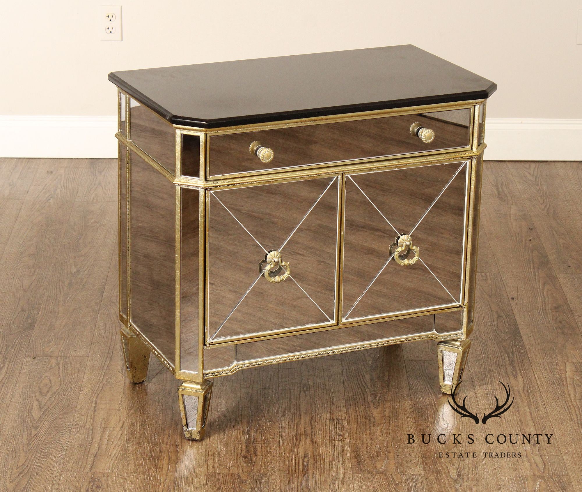 Z Gallerie 'Borghese' Granite Top Mirrored Nightstand