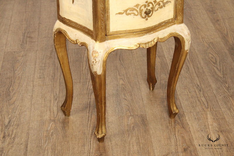 Italian Florentine Style Two-Drawer Side Table or Nightstand