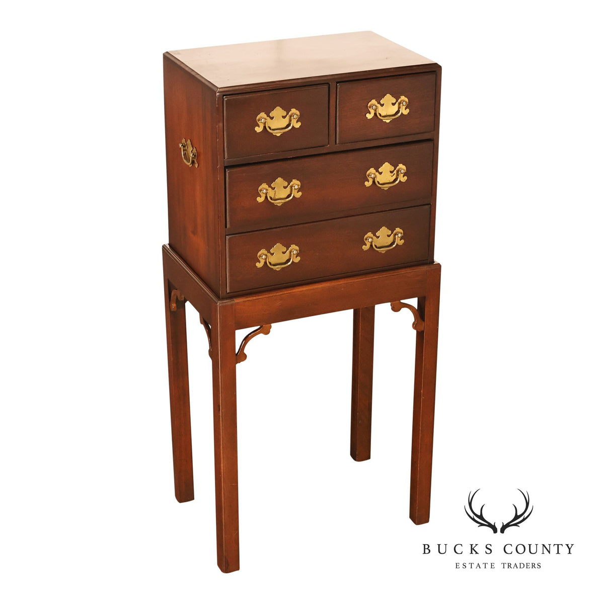 Madison Square Chippendale Style Mahogany Silver Chest On Stand