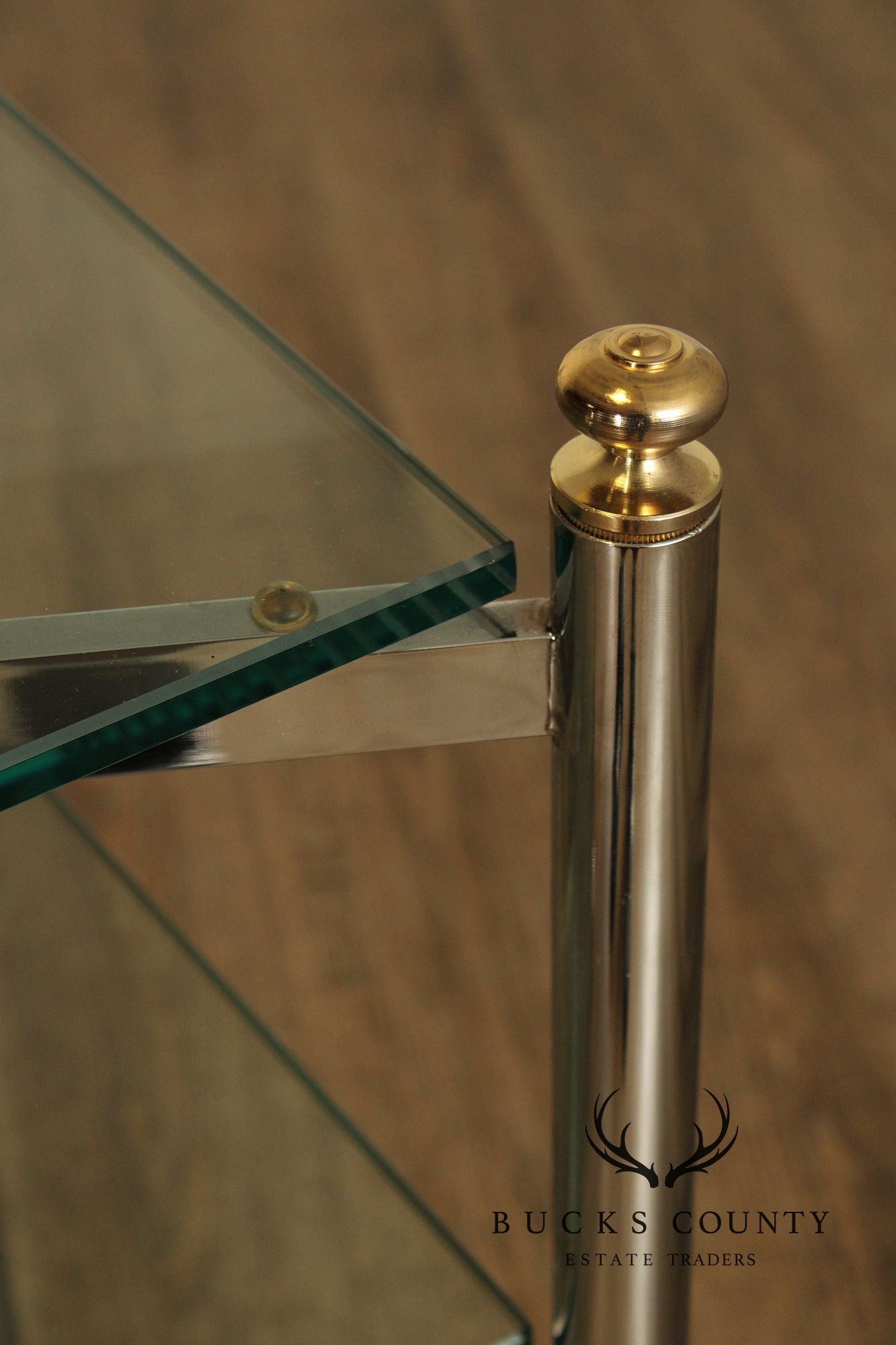 Mid Century Modern Style Chrome & Glass Cart