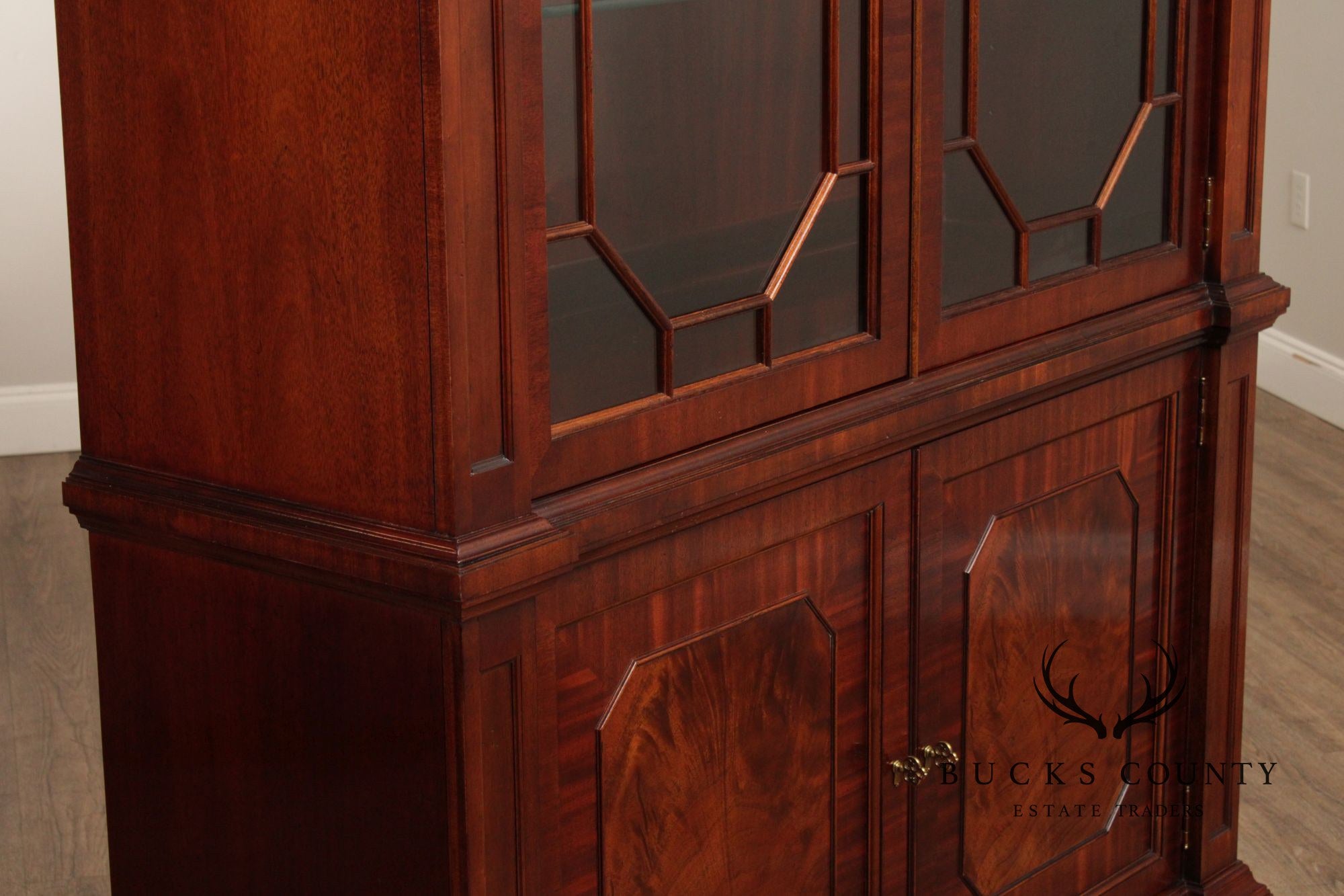 Baker Regency Style Mahogany Bookcase China Cabinet