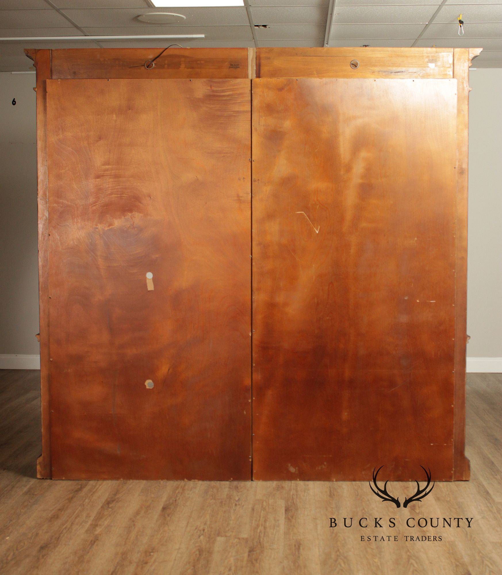 Large Traditional Lighted Double Bookcase