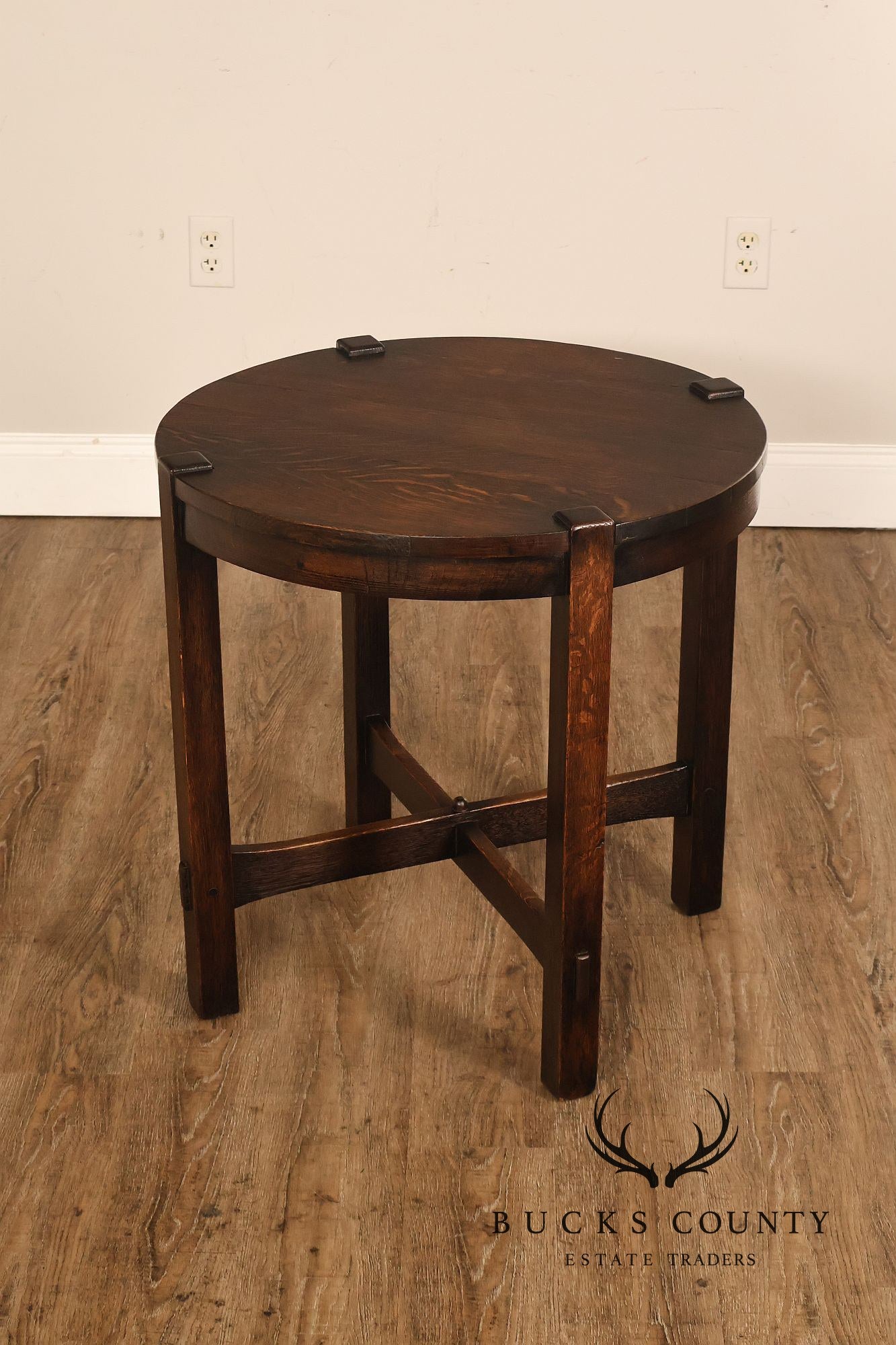 Early Gustav Stickley Mission Oak 26 Inch Round Table #439