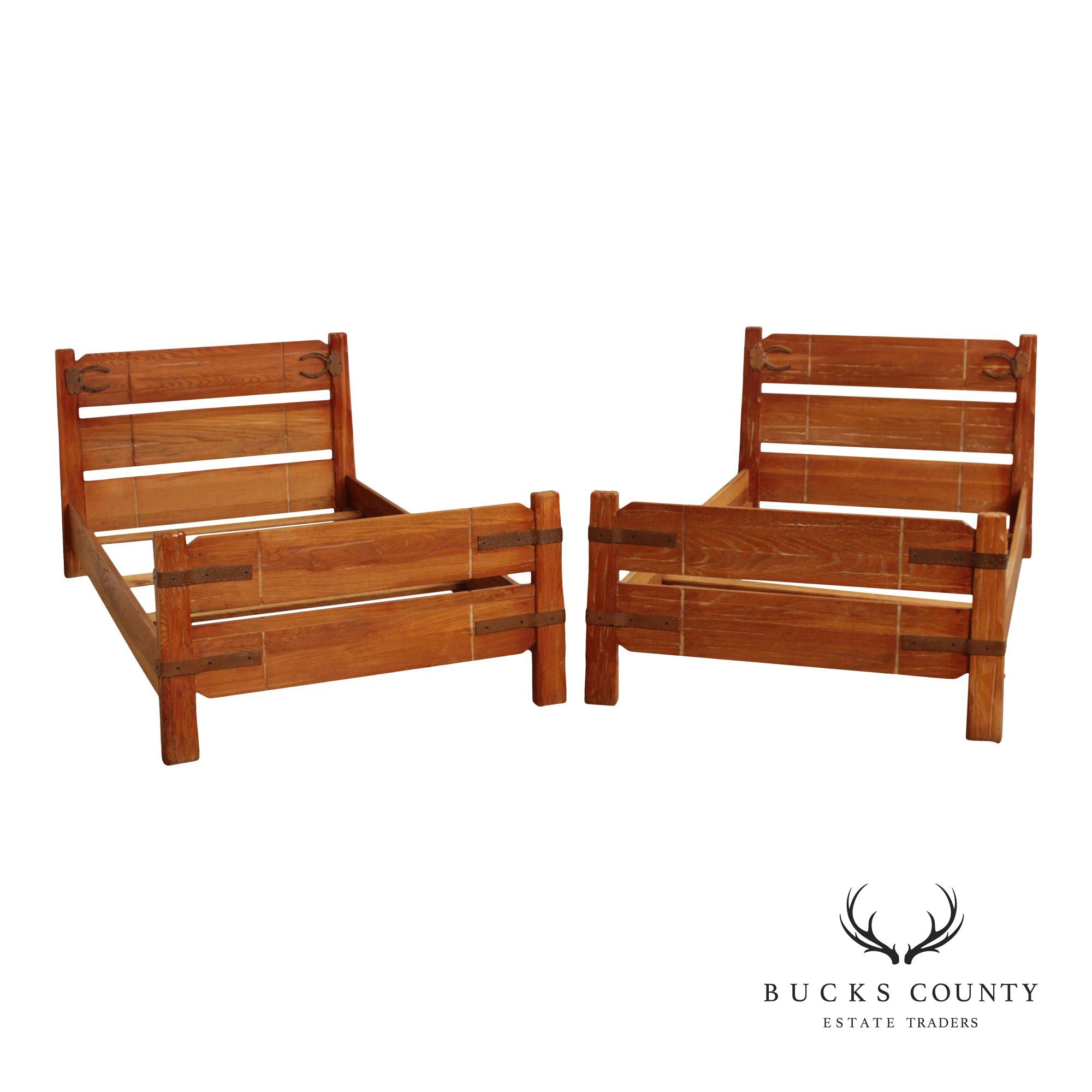 Brandt Ranch Oak Pair of Twin Beds