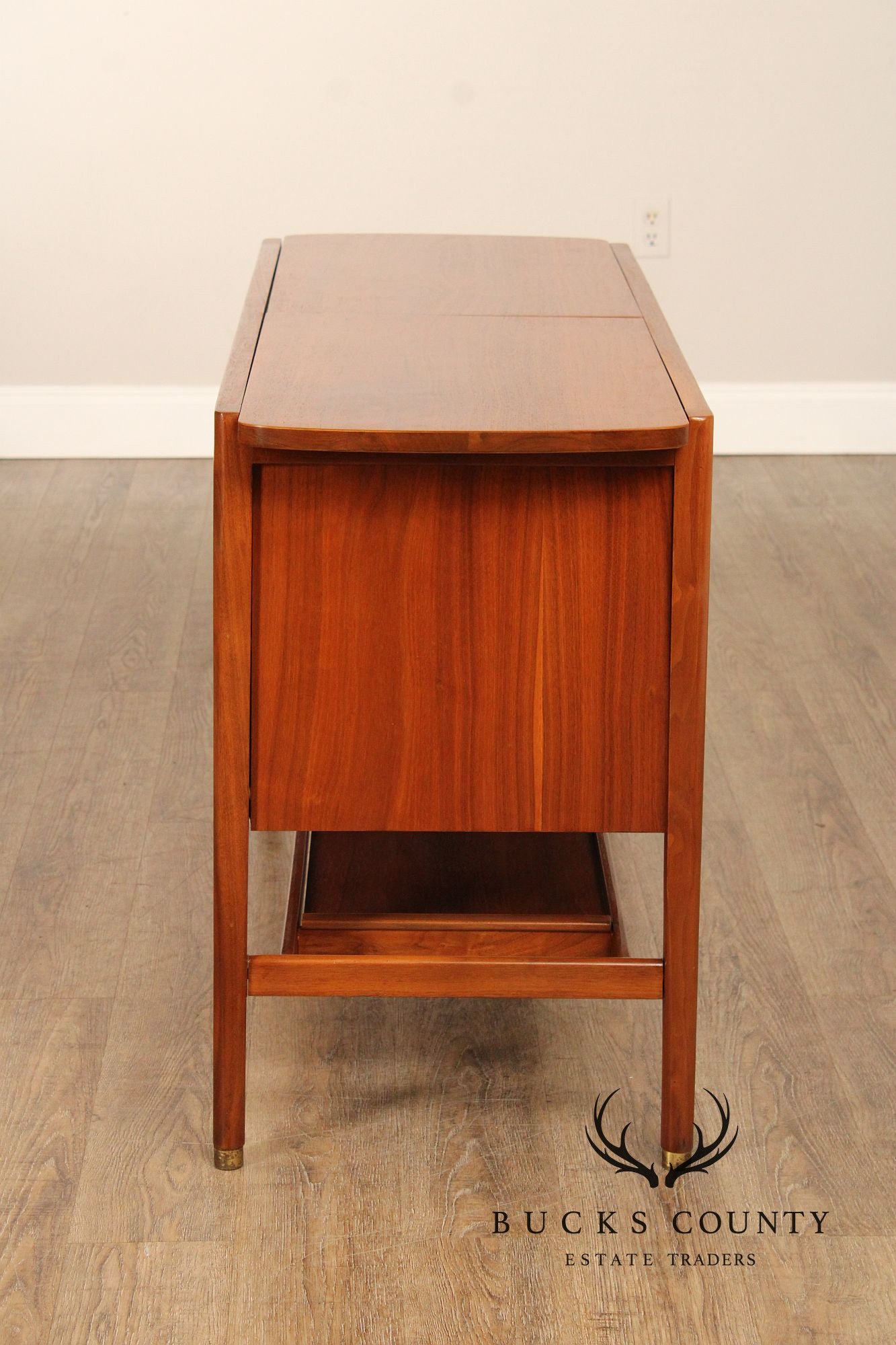 Drexel 'Declaration' Mid Century Modern Walnut Sliding Top Server