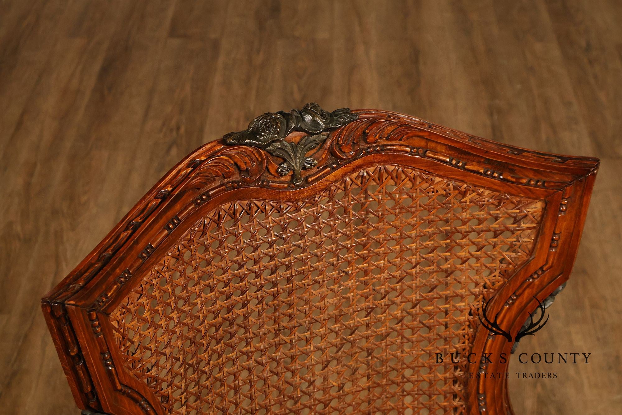 French Louis XVI Style Vintage Set Of 12 Caned Dining Chairs