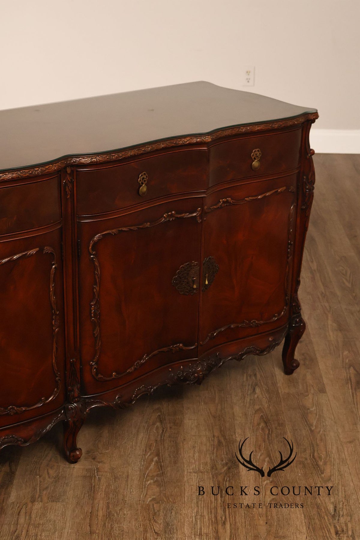 Batesville 1930s Carved Mahogany Sideboard Buffet