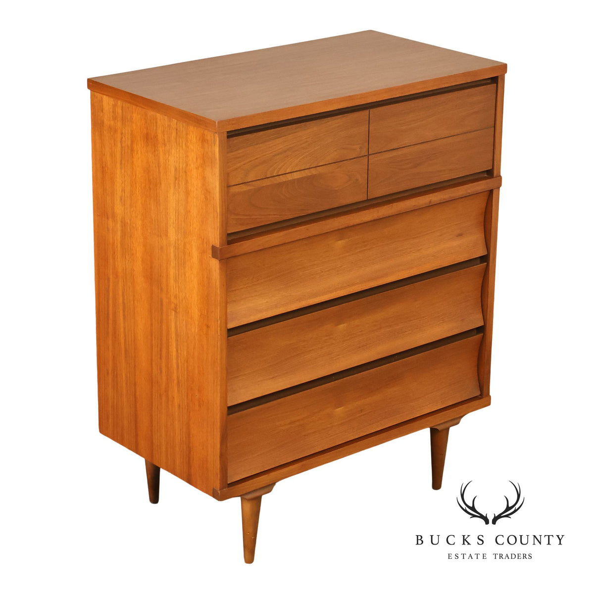 Johnson Carper Mid Century Modern Walnut Tall Chest