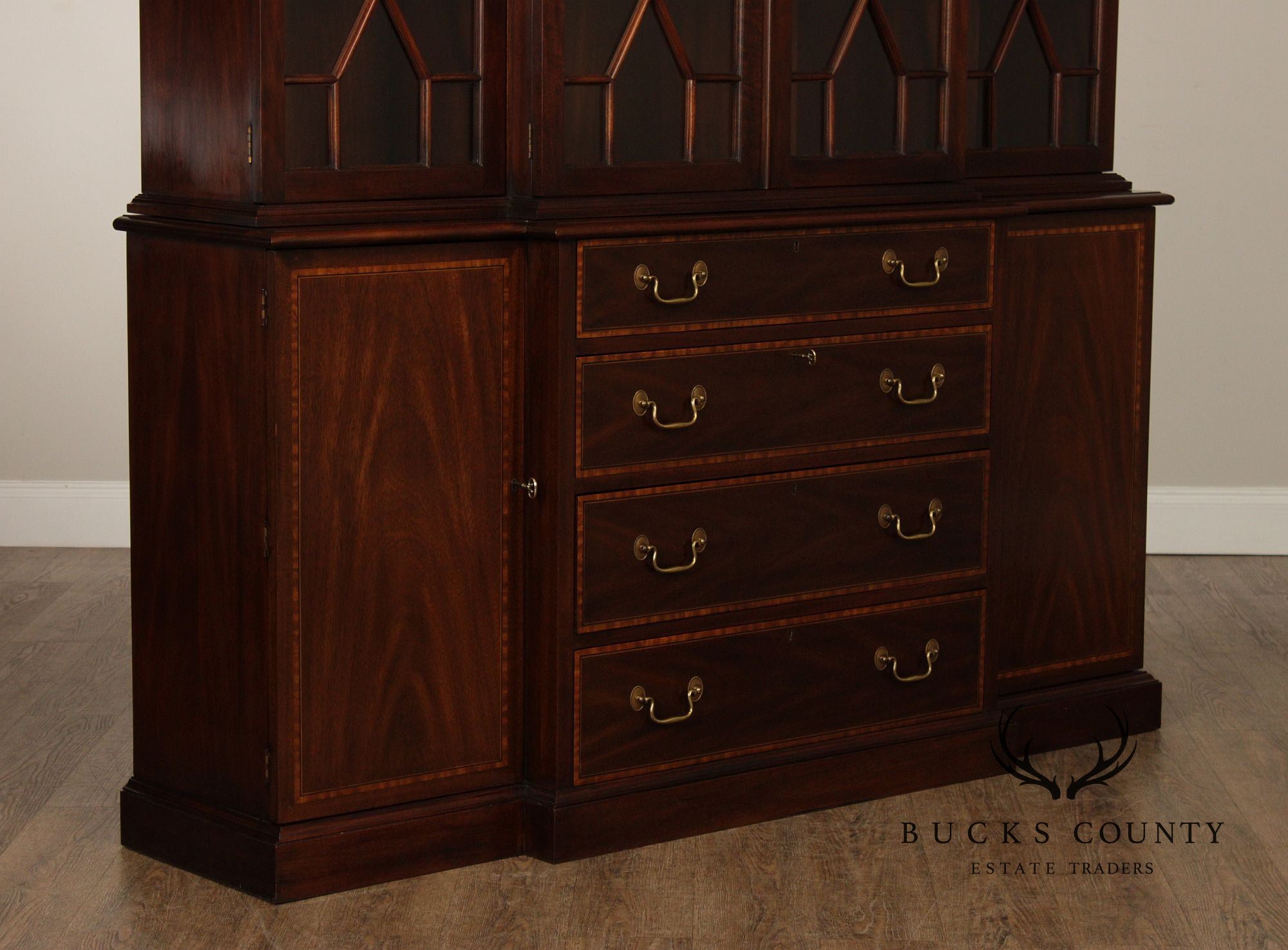 Henkel Harris Chippendale Style Mahogany Breakfront