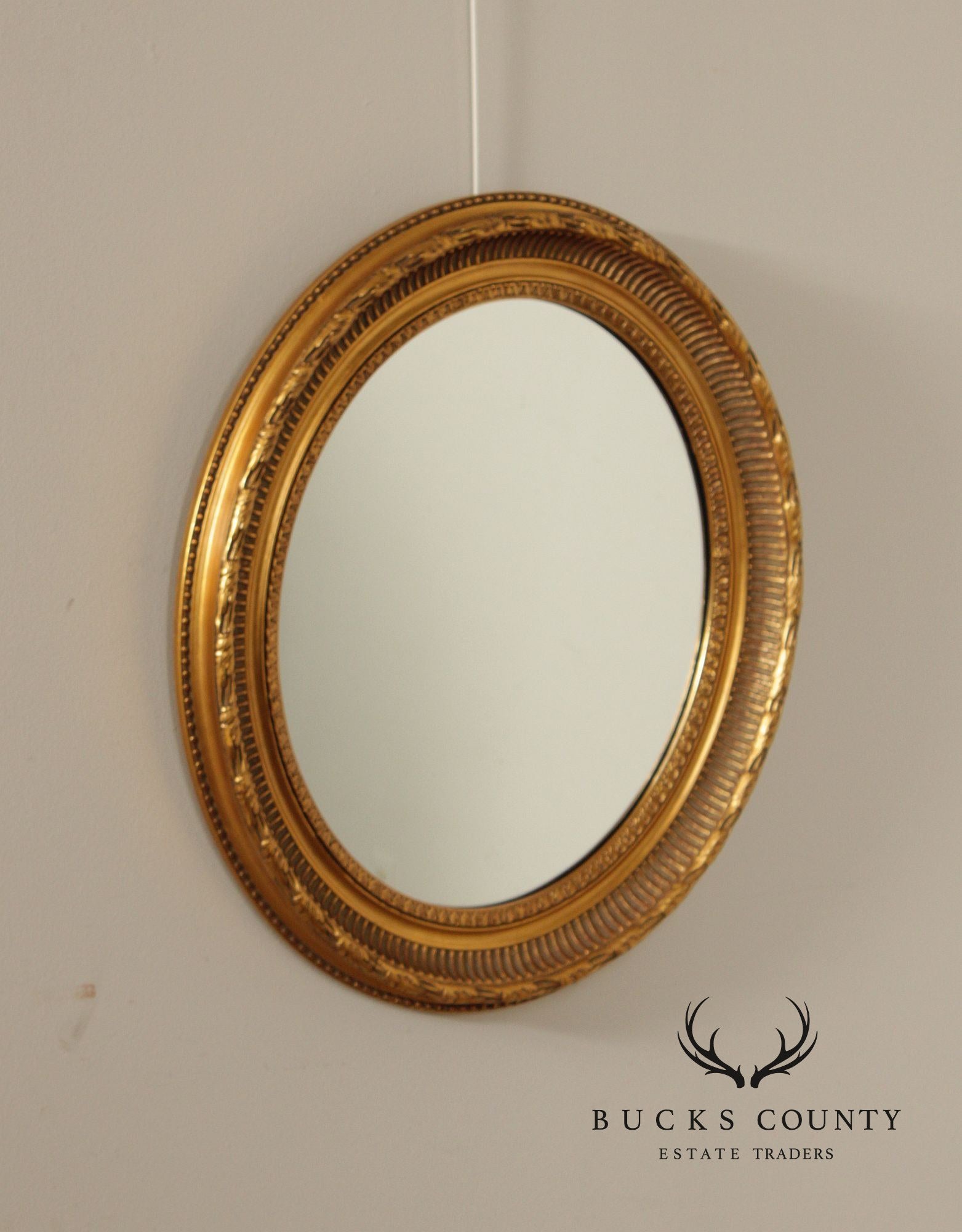 LaBarge Louis Phillipe Style Giltwood Carved Oval Wall Mirror