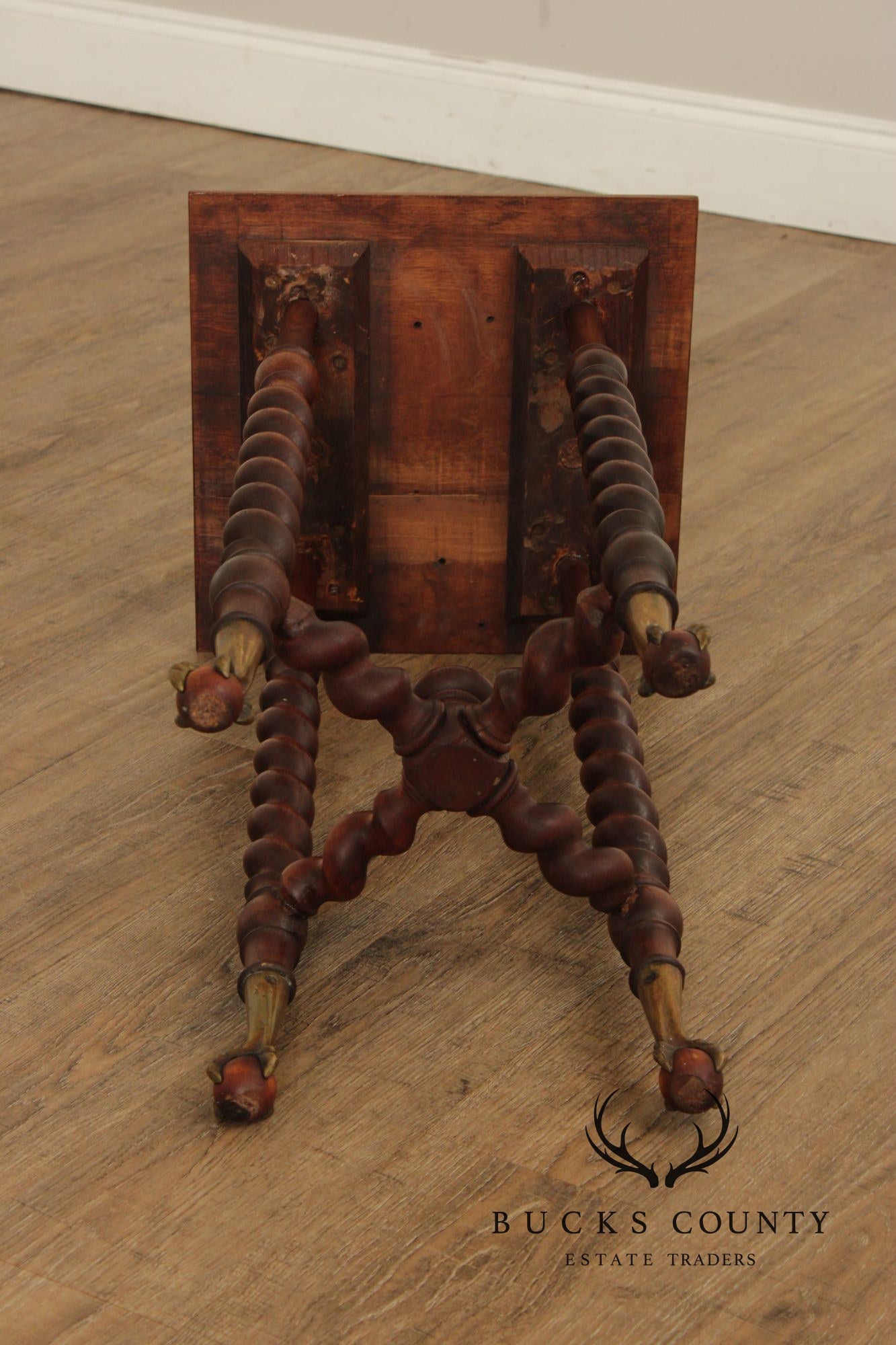 Antique Victorian Barley Twist Mahogany Side Table