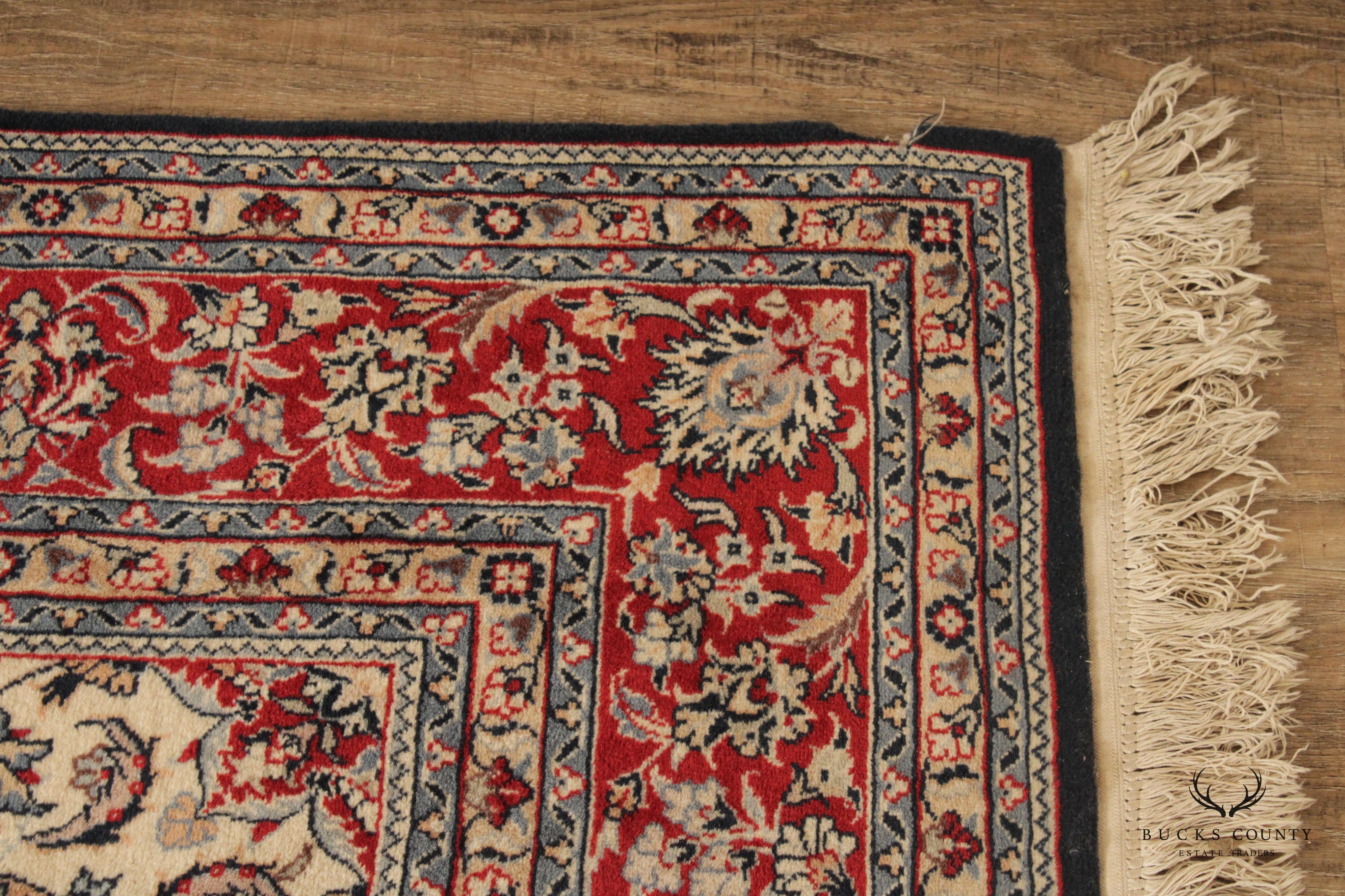Persian Kashan Wool Area Rug, 9' x 6'