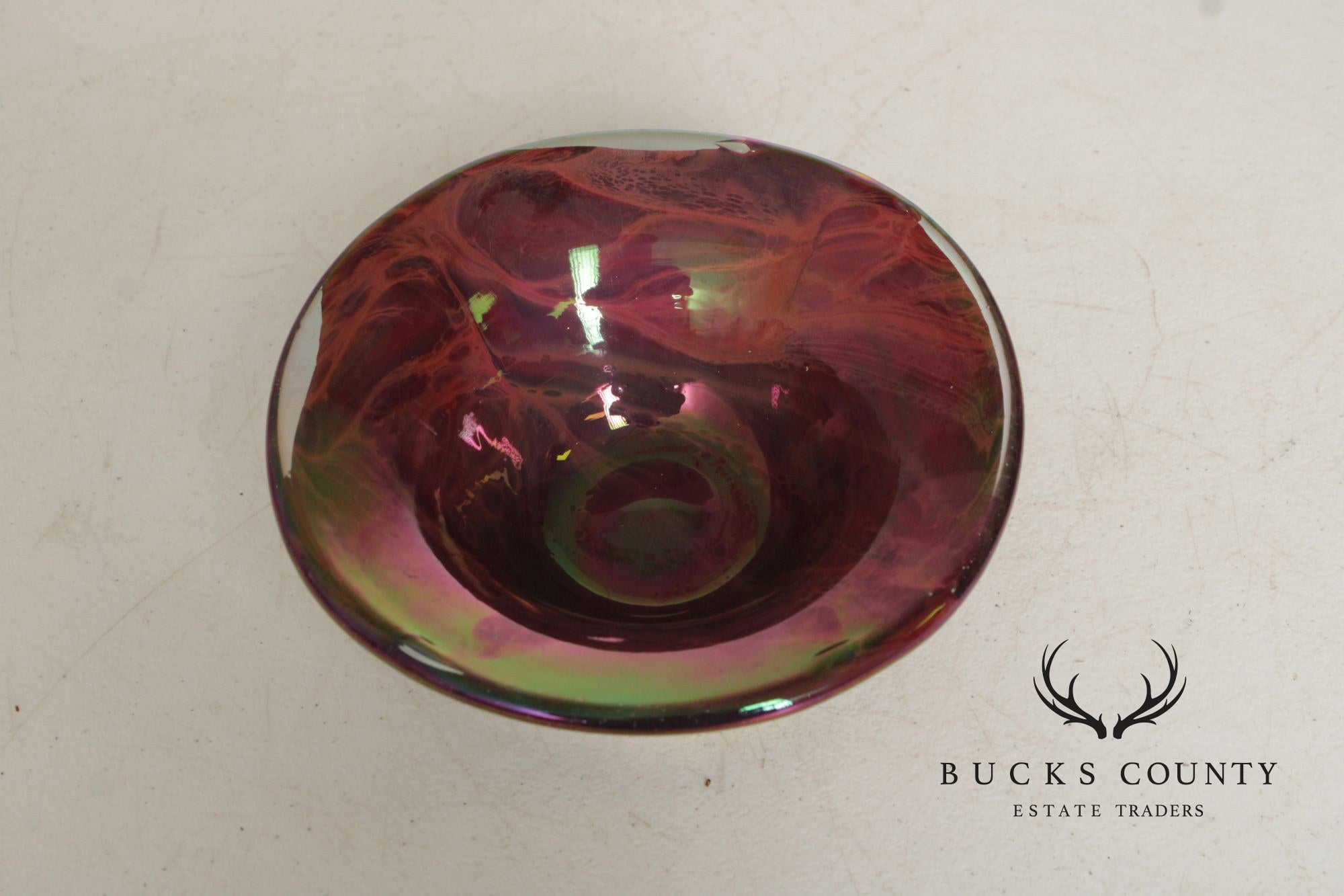 Robert Barber Iridescent Blown Glass Bowl