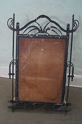 Hand Wrought Iron Southwest Hanging Mirror w/ Demilune Marble Console