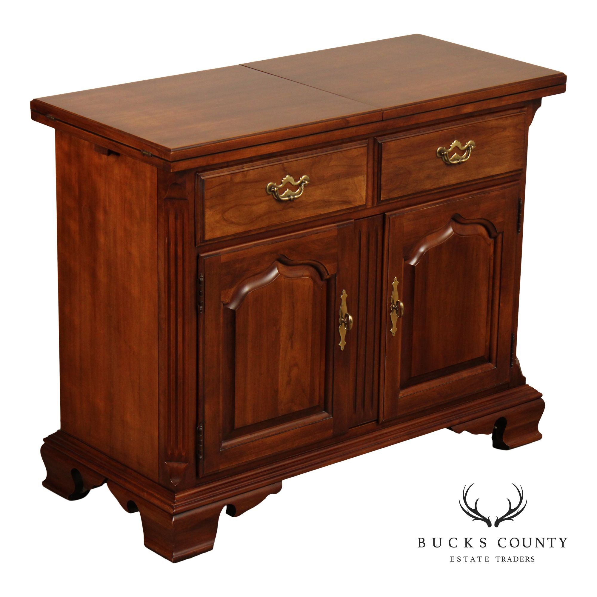 Thomasville Winston Court Chippendale Style Cherry Flip Top Server