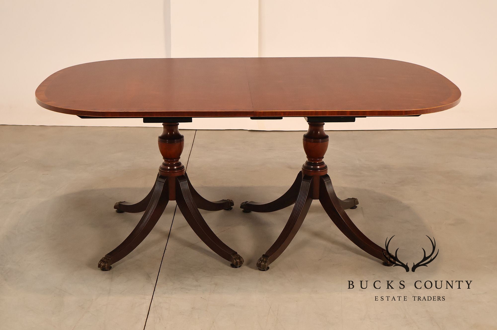 Schmieg & Kotzian Mahogany Double Pedestal Dining Table With 3 Leaves