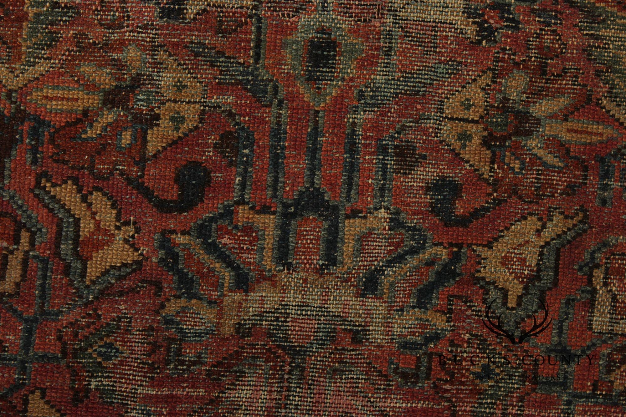 Persian Mahal Style Distressed Wool Scatter Rug