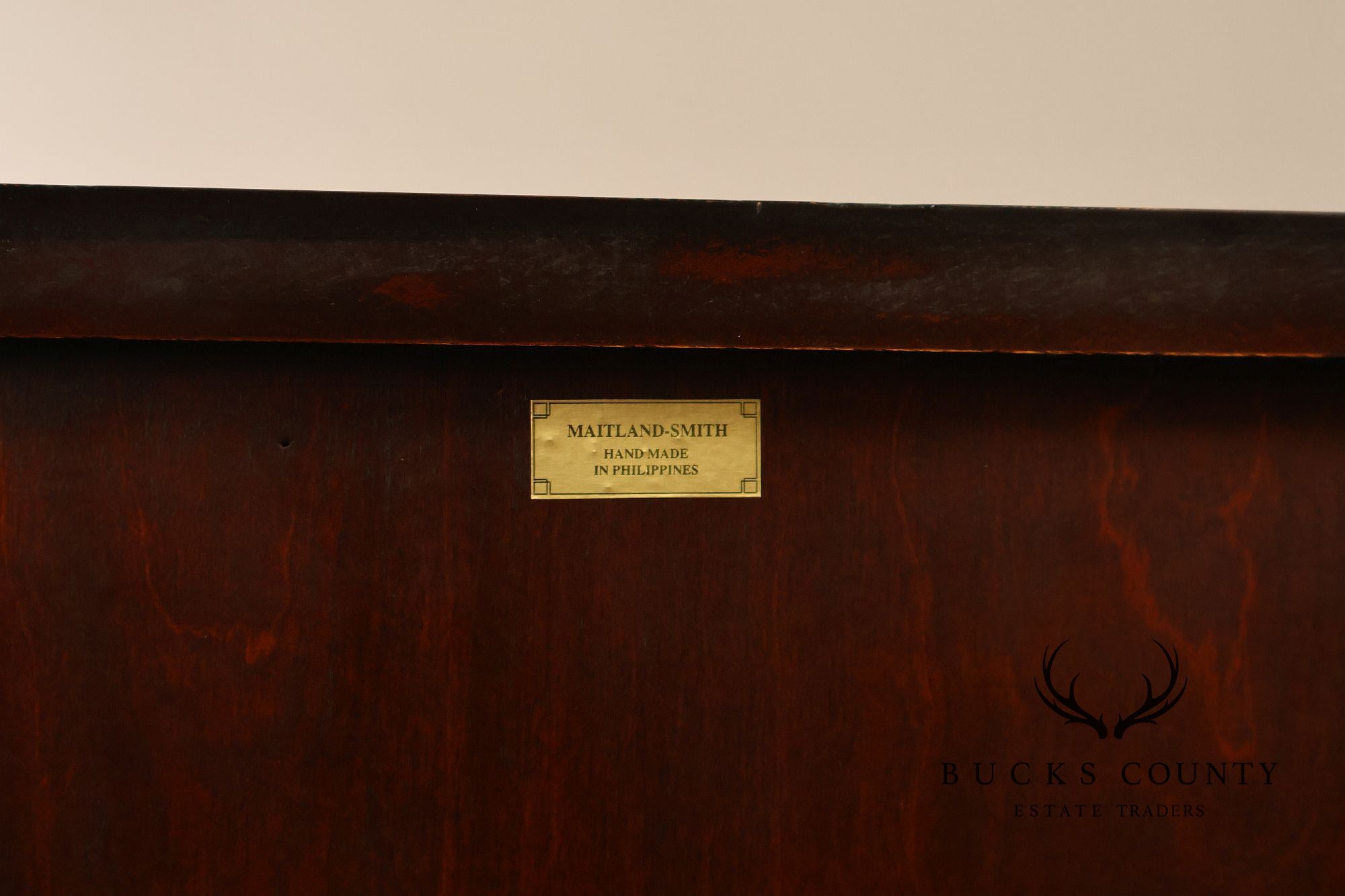 Maitland-Smith Pair Of Mahogany Three Drawer Chest Nightstands