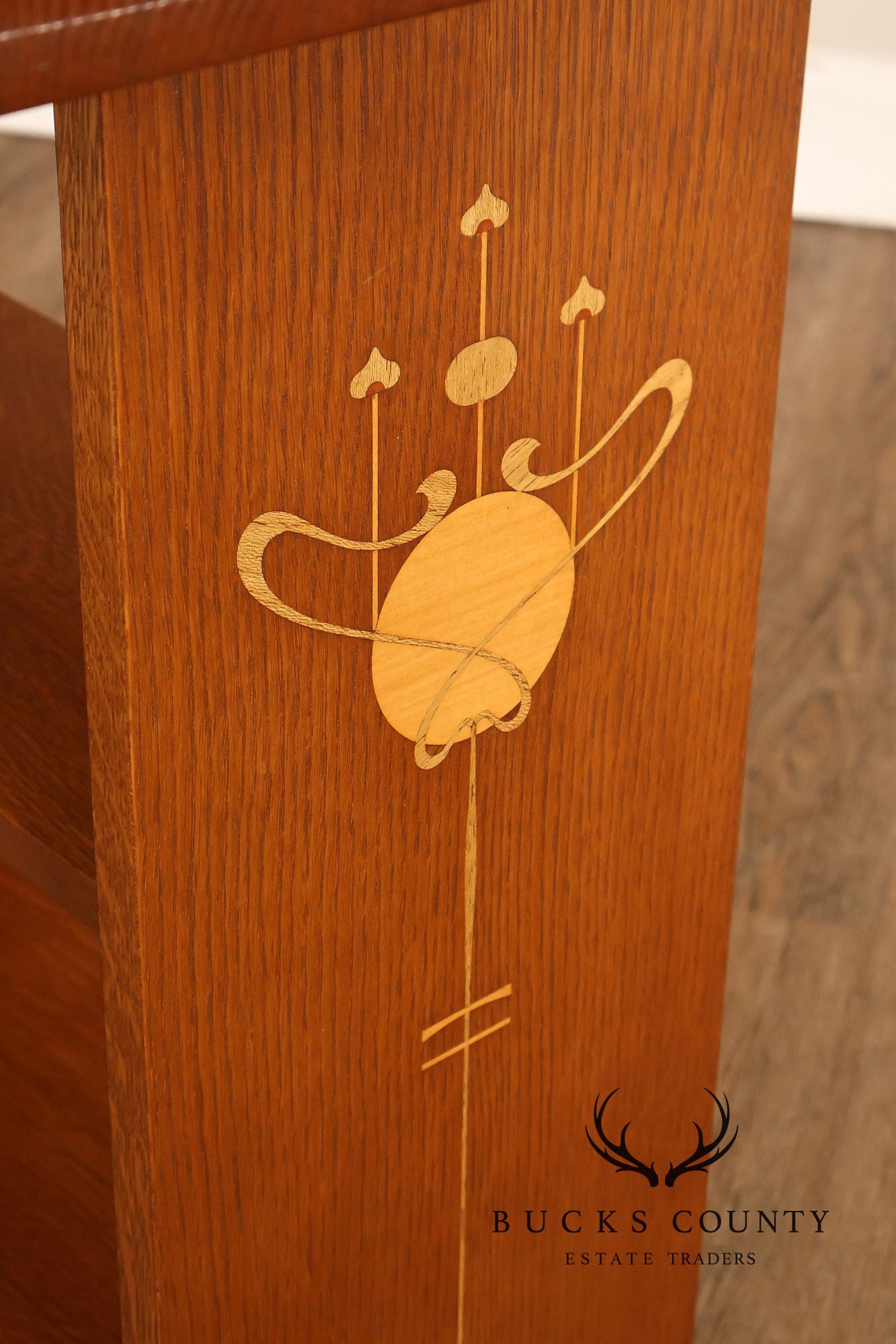 Stickley Mission Collection Harvey Ellis Inlaid Oak Tiered Occasional Table