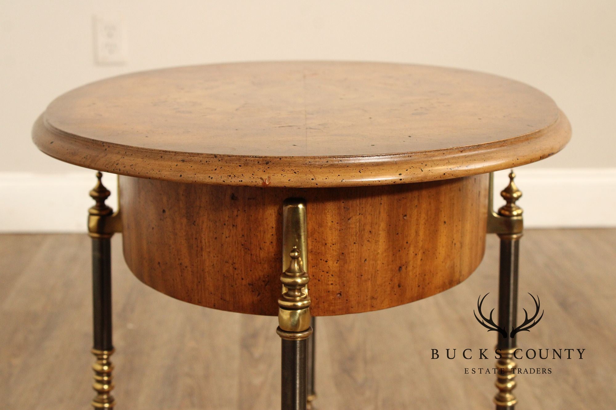 French Empire Style Two-Tier Burlwood Side Table