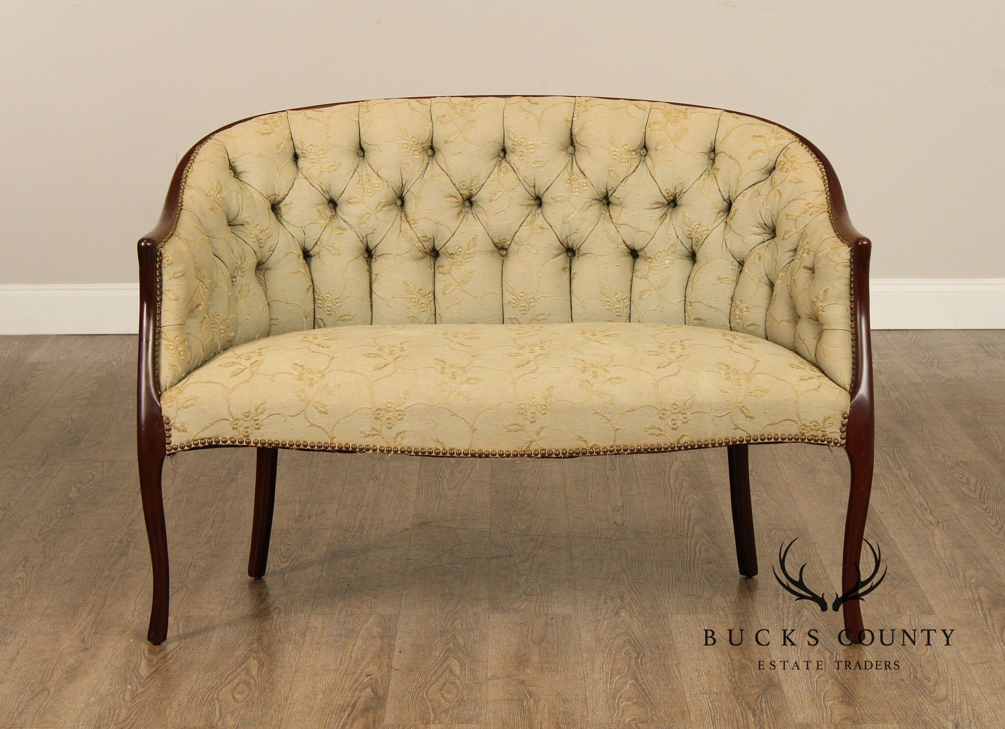 Regency Style Vintage Mahogany Frame Settee