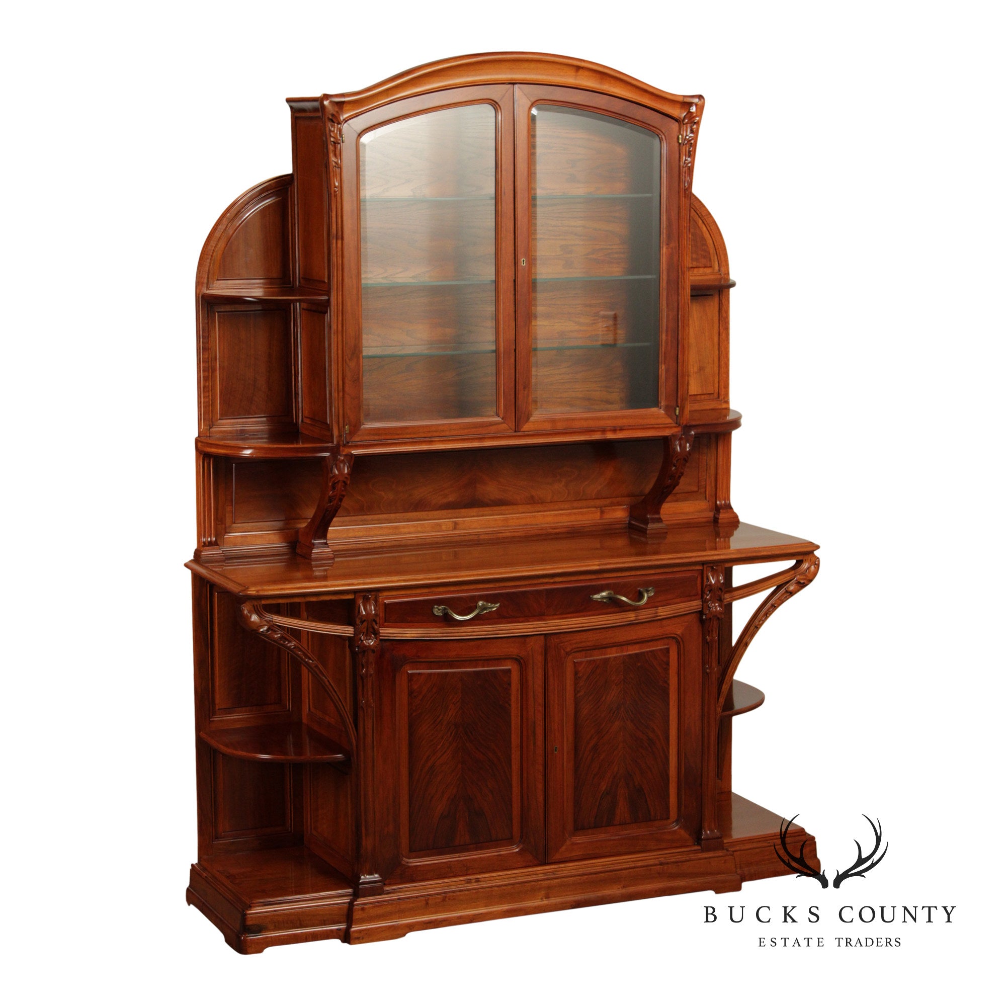 Louis Majorelle Art Nouveau Carved Mahogany 'Chicoree' Buffet