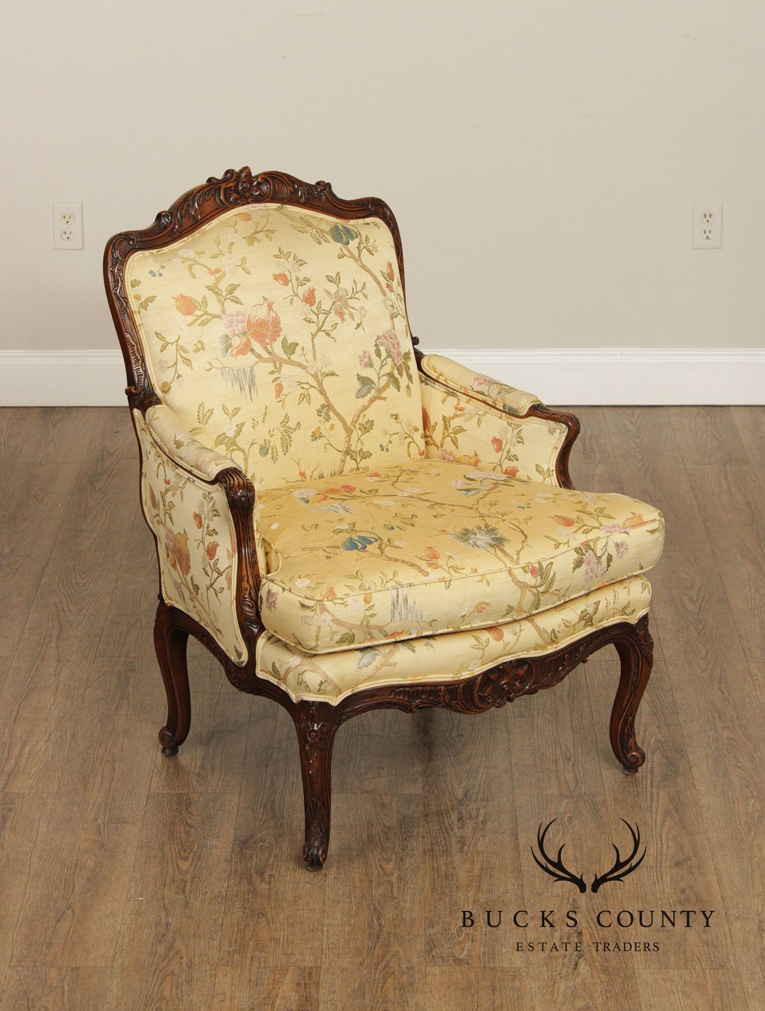 Beacon Hill French Louis XV Style Bergere Armchair