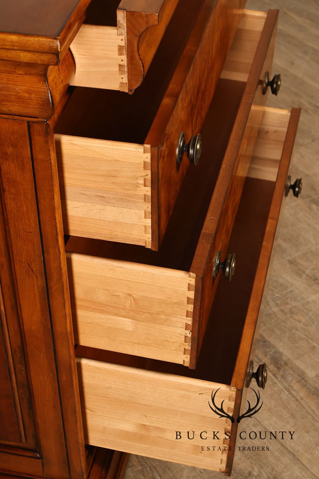 Ethan Allen 'Townhouse' Burlwood Double Dresser