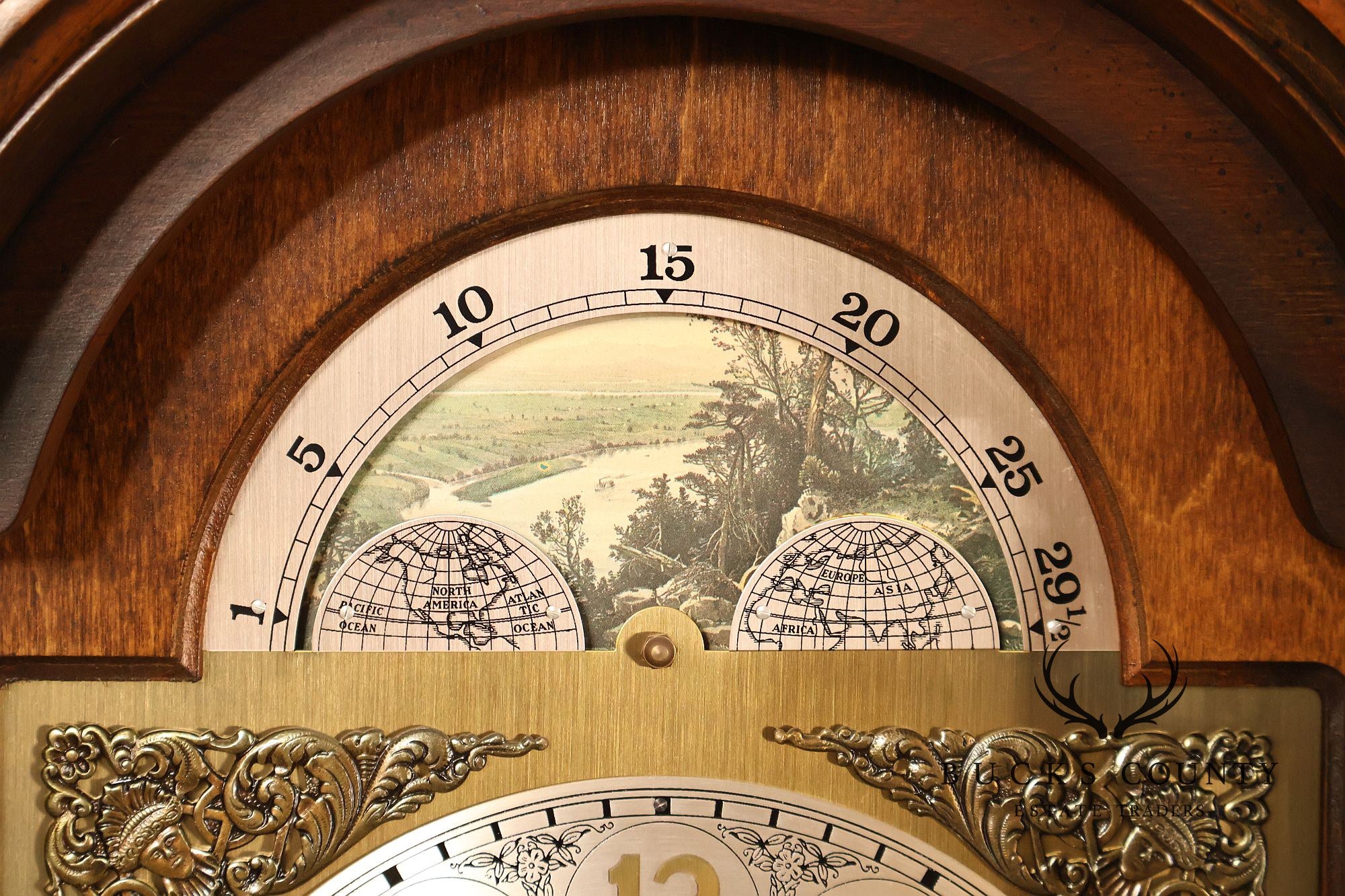 Howard Miller Chippendale Style Cherry Grandfather Grandmother Clock