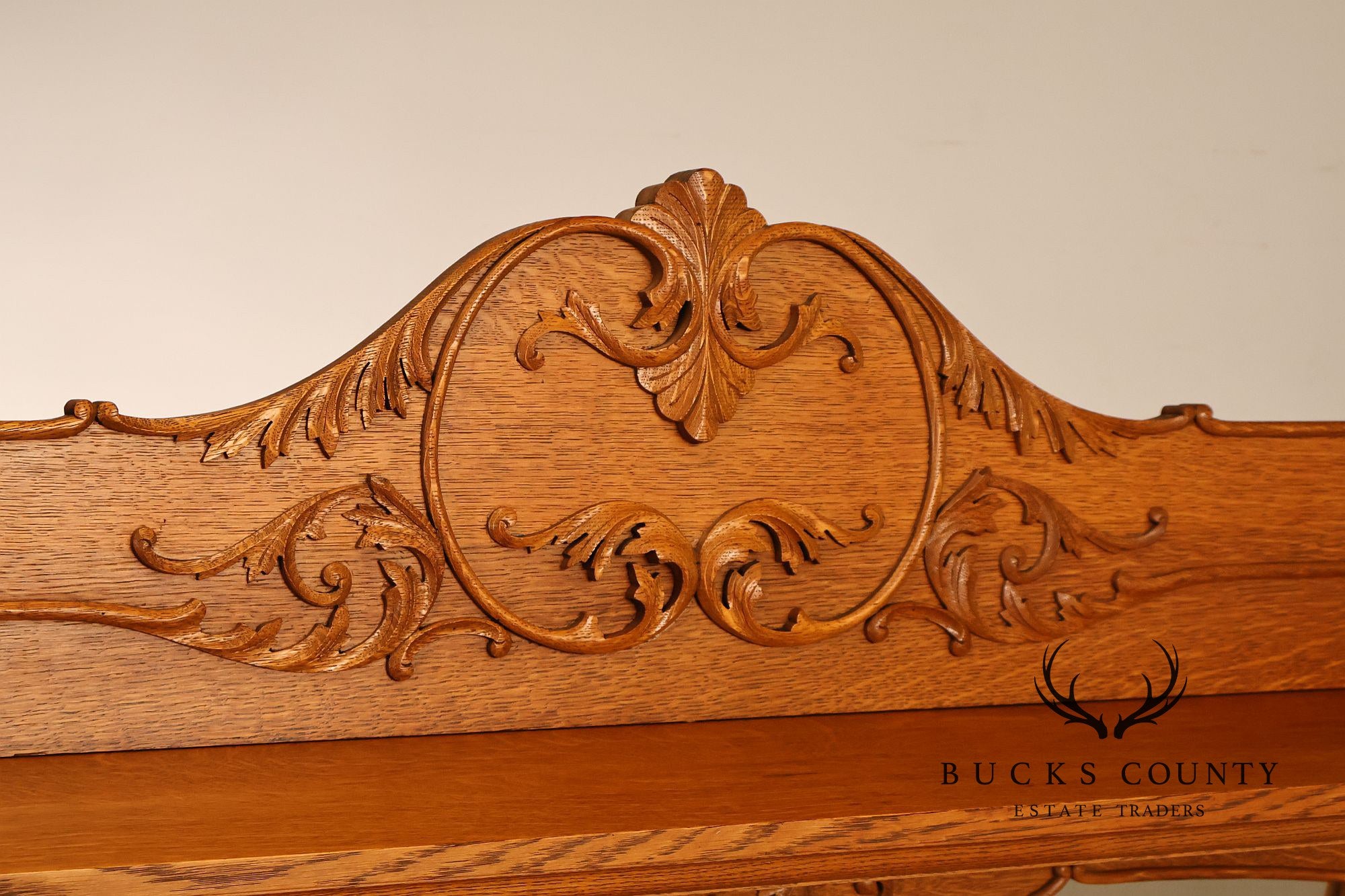 Antique Renaissance Revival Oak Sideboard with Mirrored Back