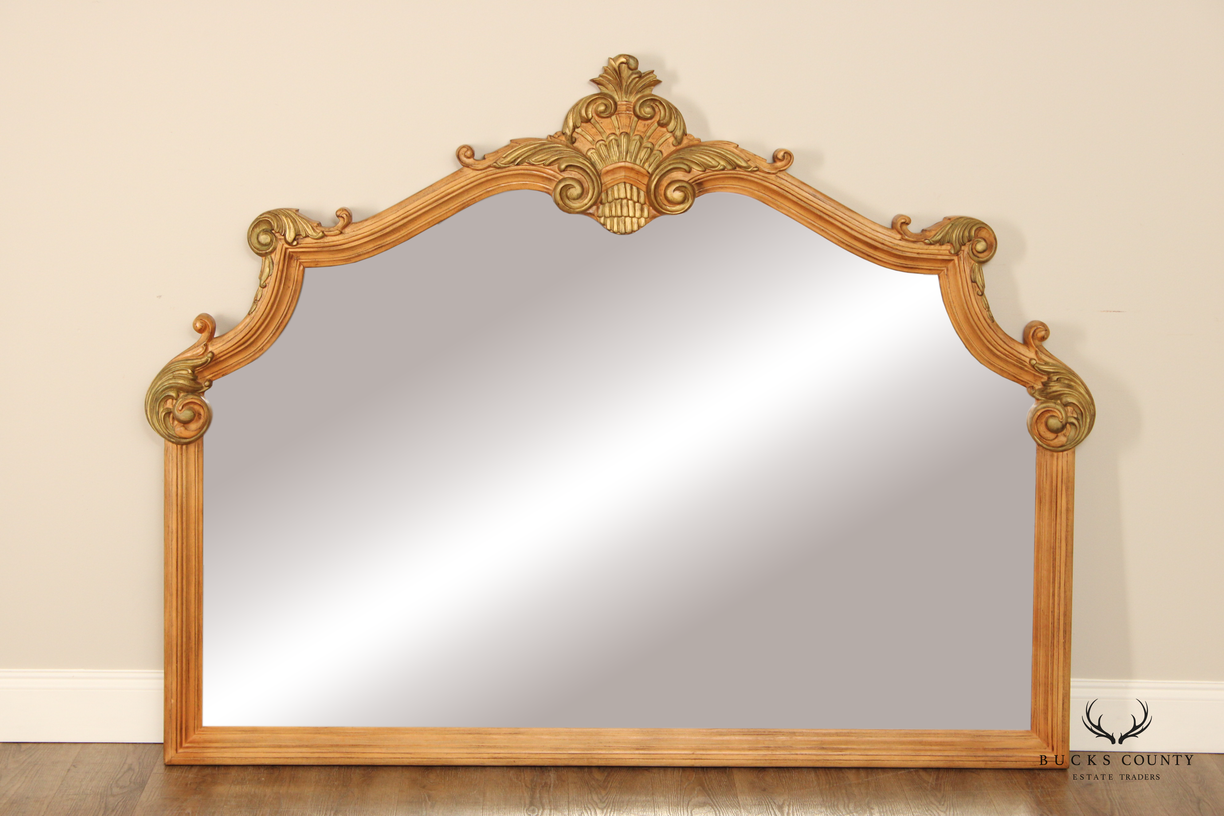 Jeffco Baroque Style Partial Gilt Carved Mantel Mirror