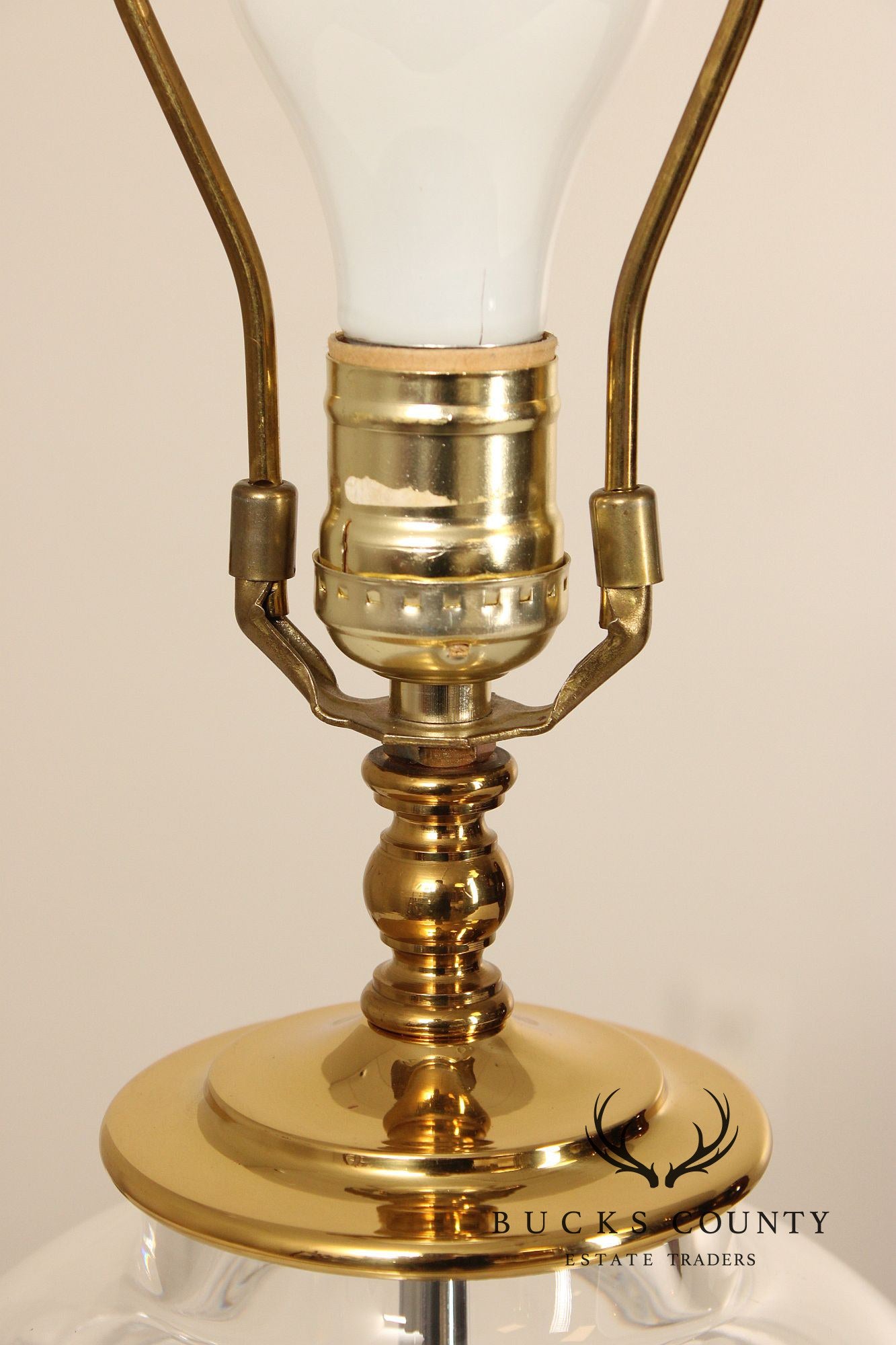 Waterford Belline Collection Pair of Crystal and Brass Table Lamps