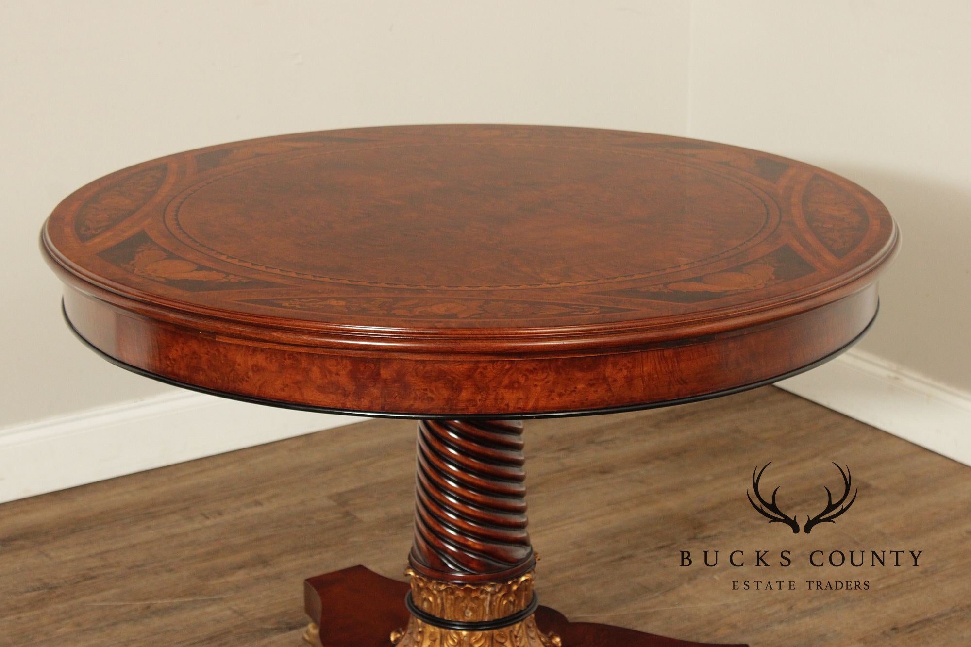 Rho Mobili D’Epoca Italian Empire Style Inlaid Mahogany Center Table