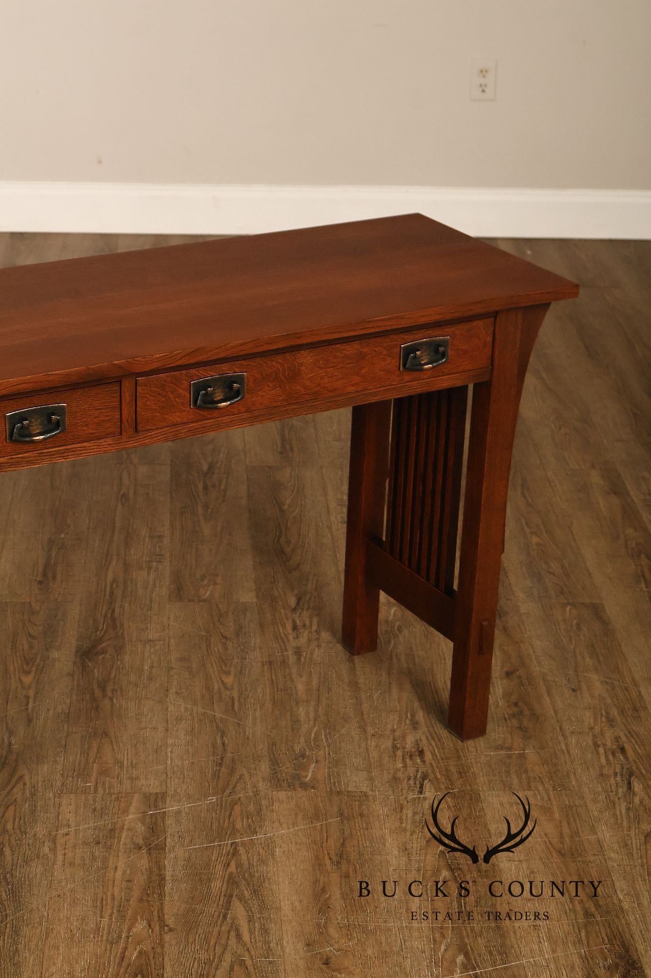 Stickley Mission Collection Oak Two Drawer Sofa Table