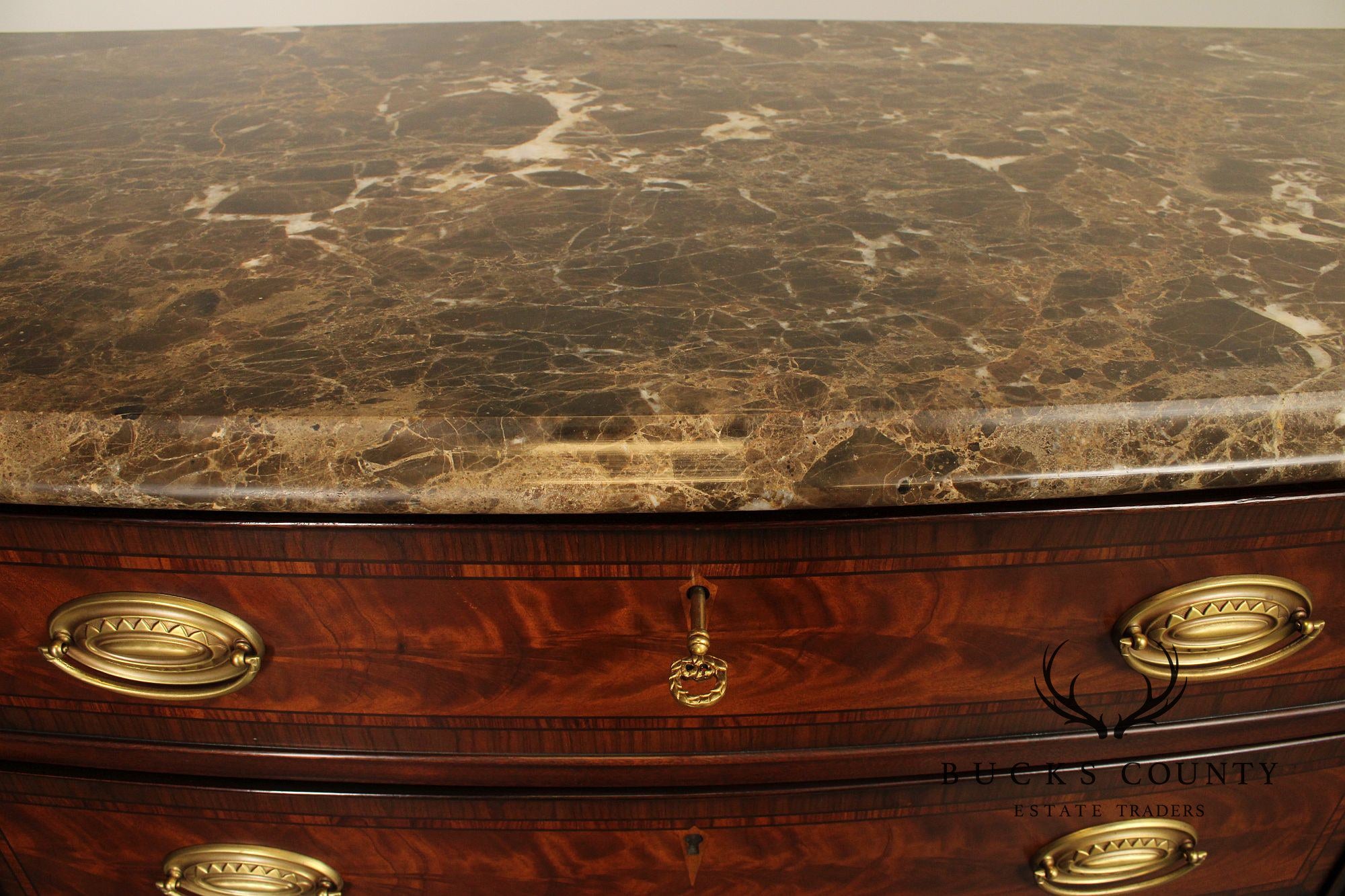 Councill Regency Style Marble Top Mahogany Sideboard