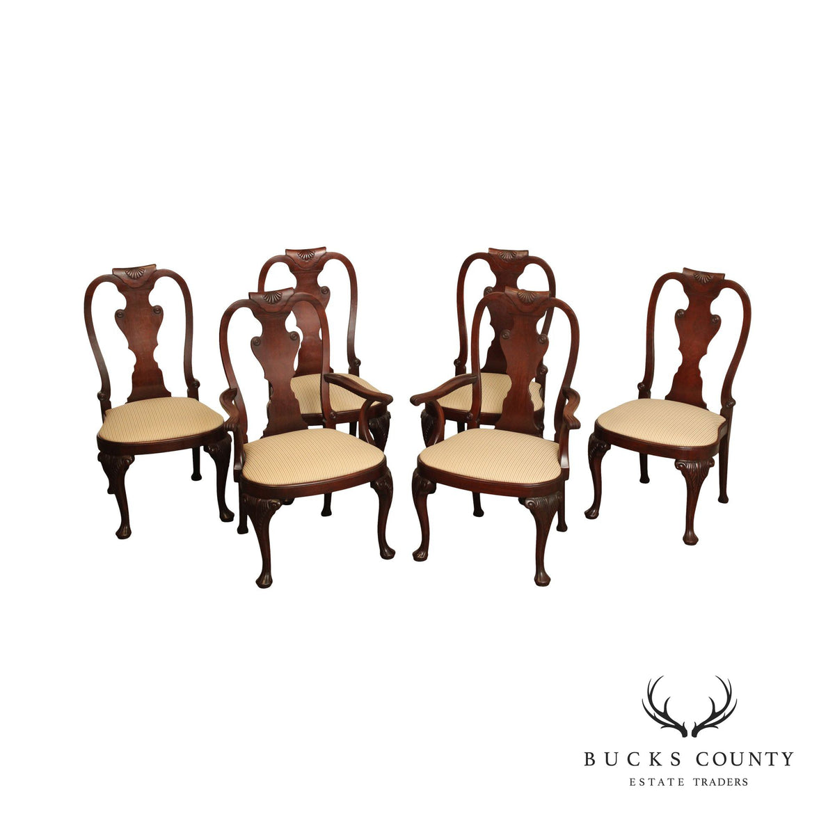 Baker Historic Charleston Collection Set of Six Mahogany Dining Chairs