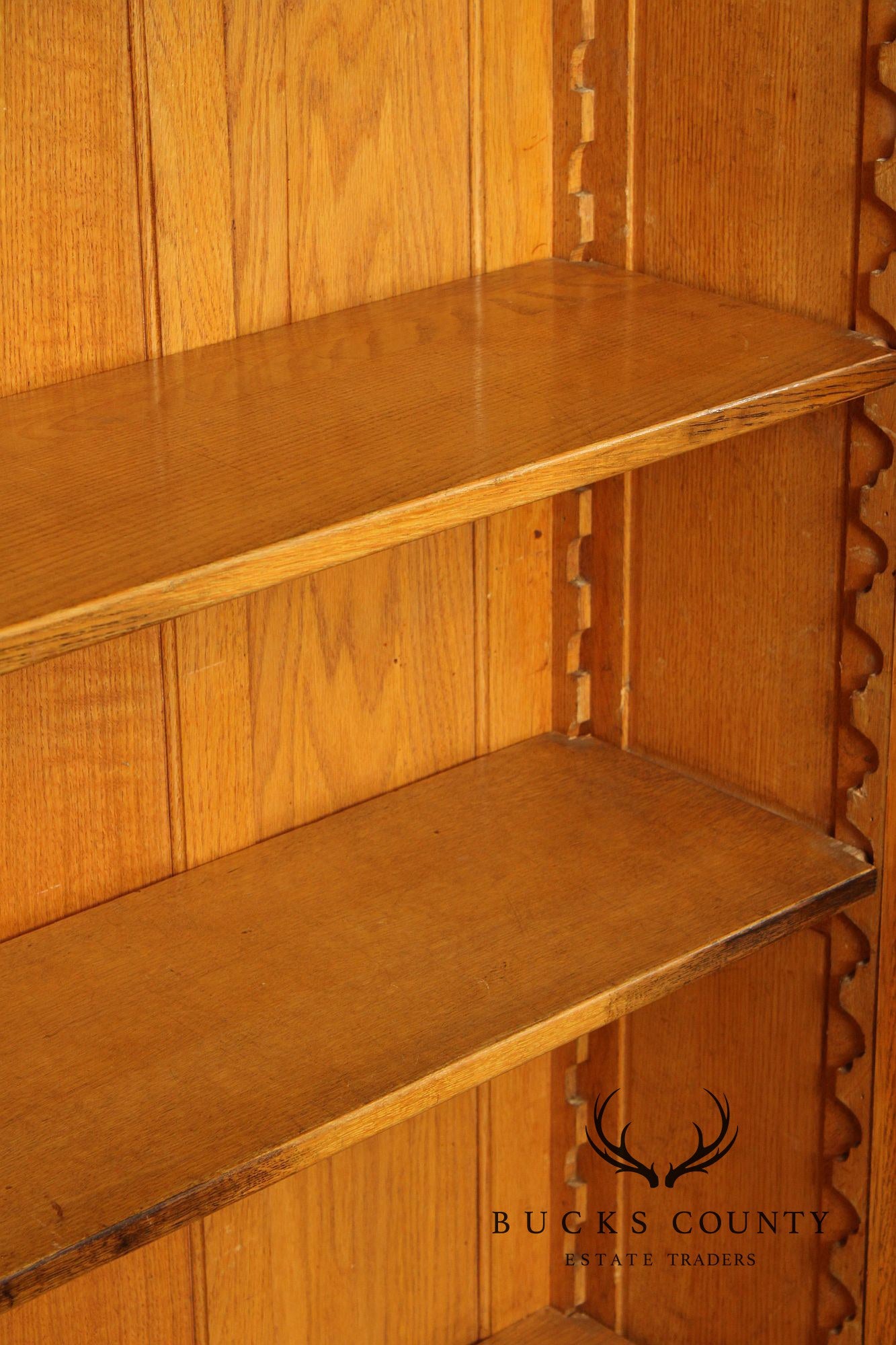 Antique Victorian Carved Oak Two-Door Bookcase