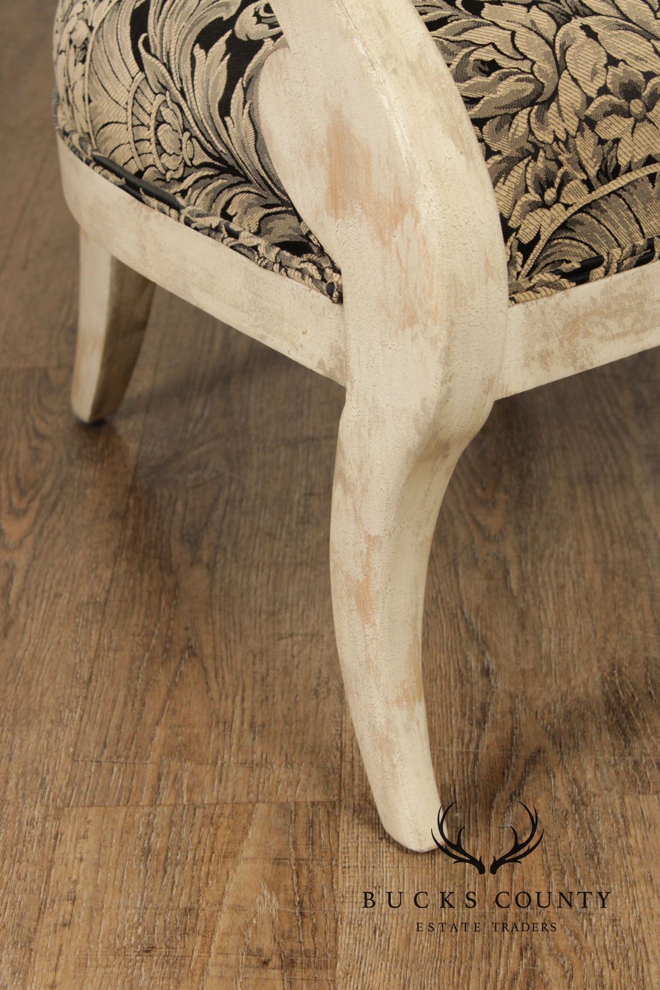 Regency Style Pair Of Painted Fauteuil Armchairs